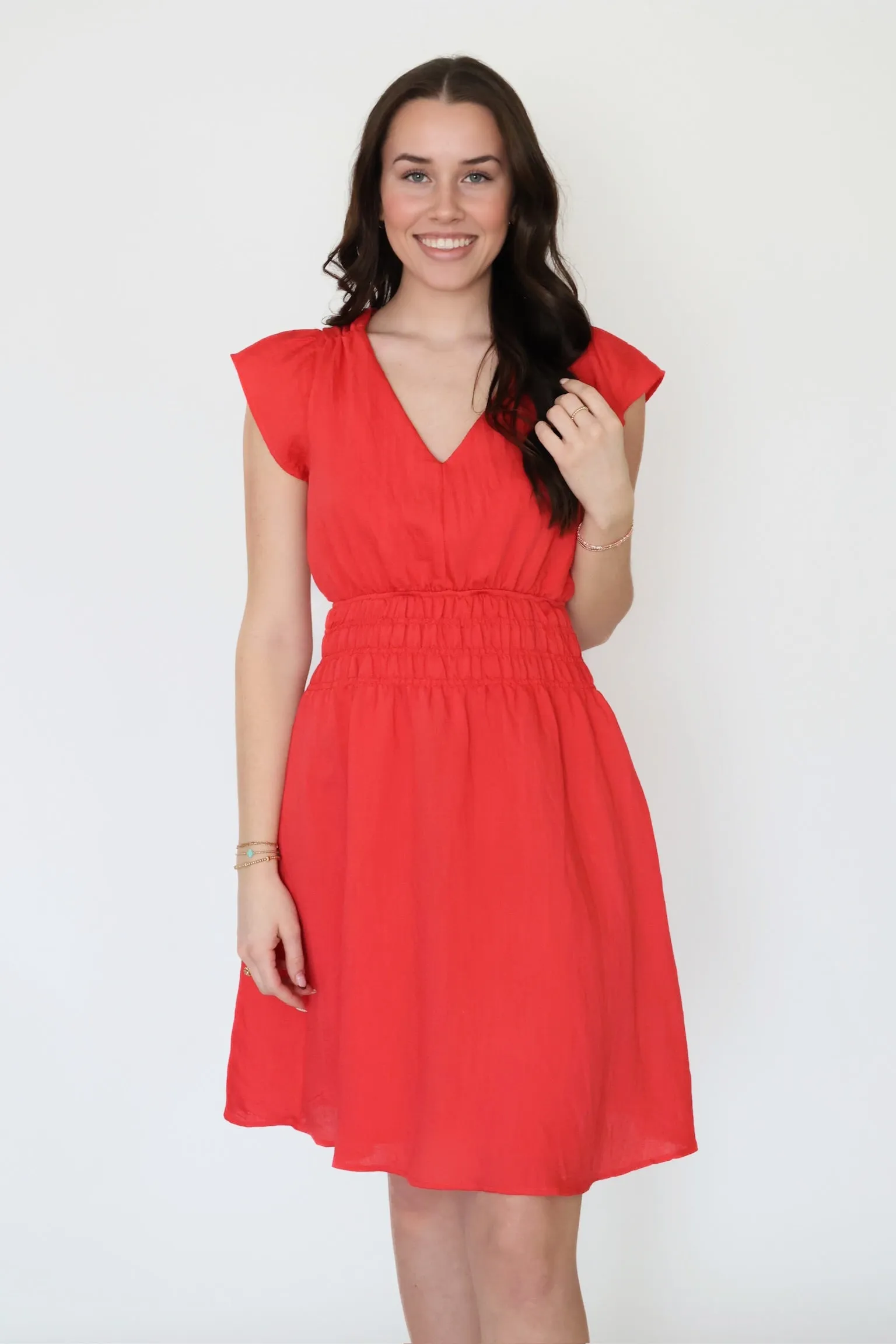 Reese Flutter Sleeve Dress Elegant Look UV protection coating