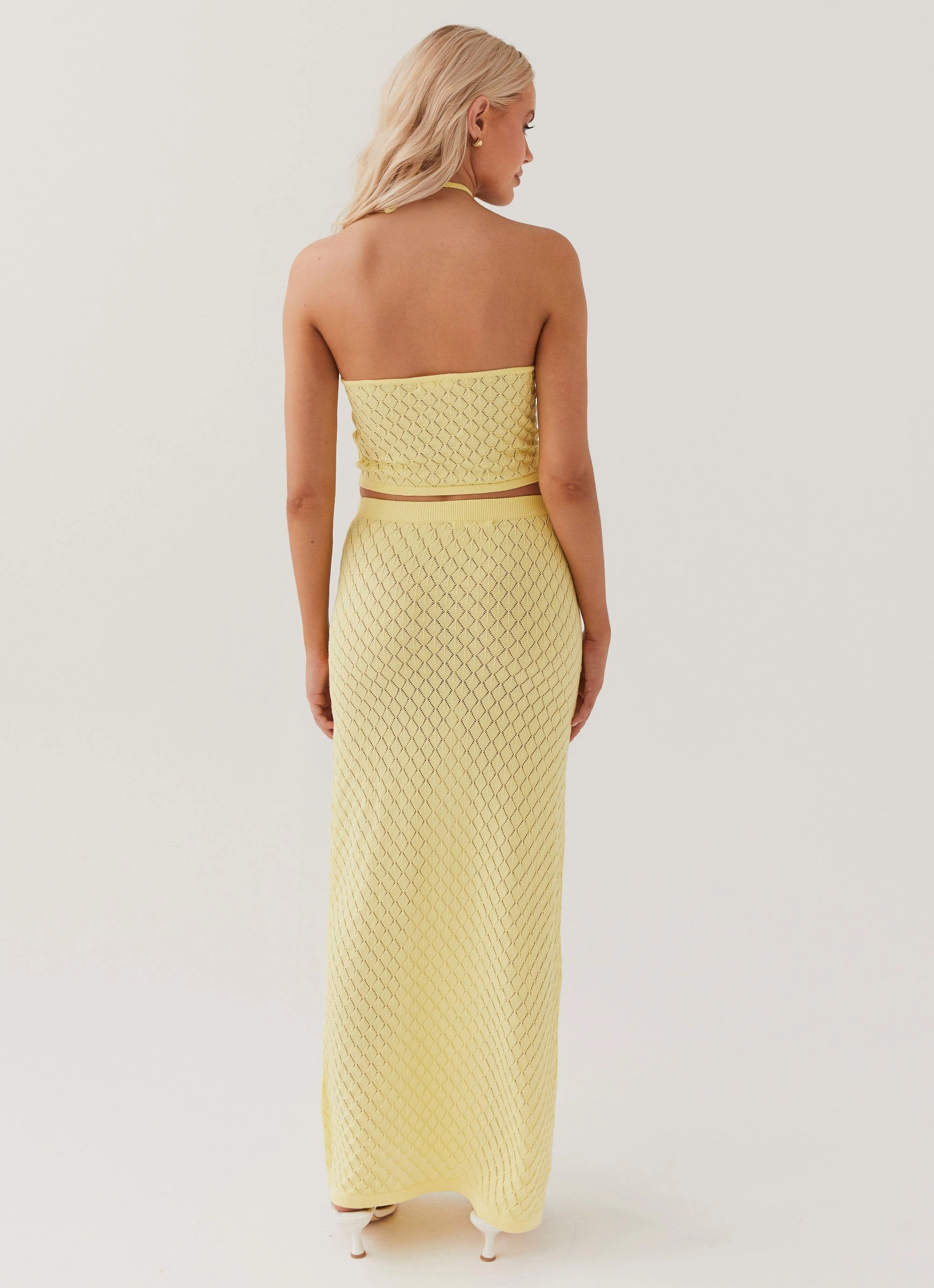 Elastic hemline City Wear Amanza Knit Maxi Skirt - Lemon