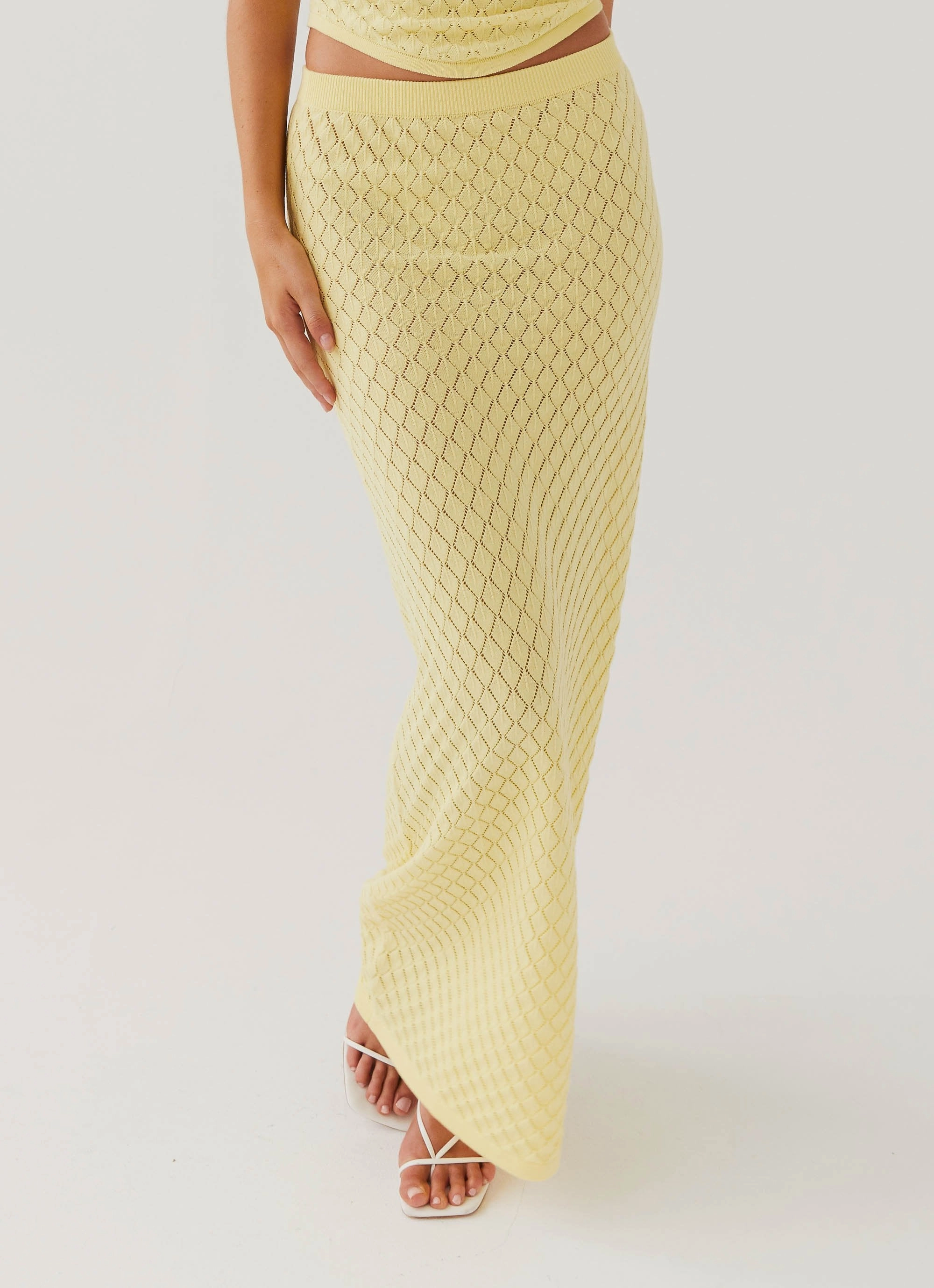 Material Innovation Clean Style Amanza Knit Maxi Skirt - Lemon