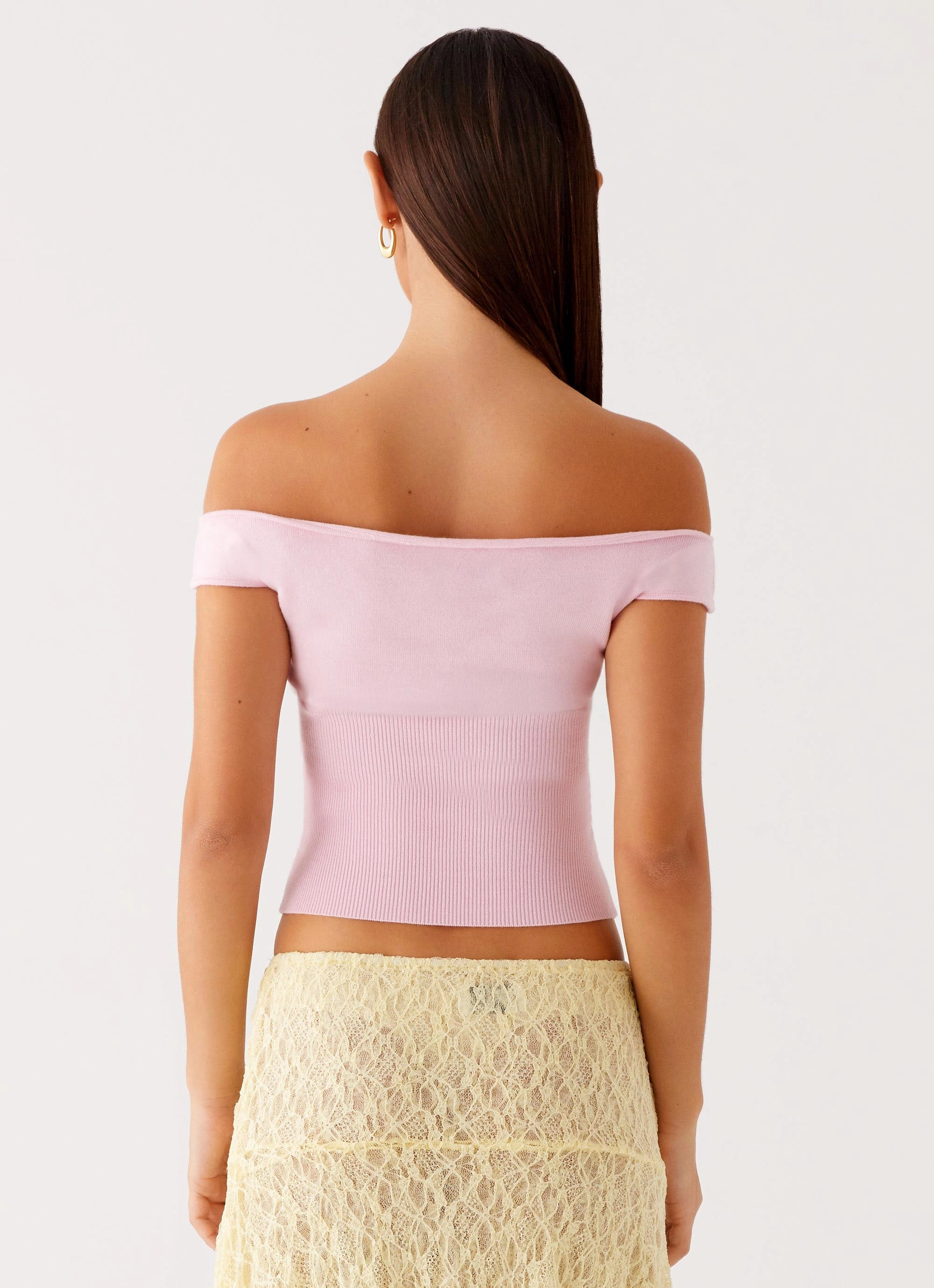 Coleman Knit Top - Pink Summer Blouse Layered Collar