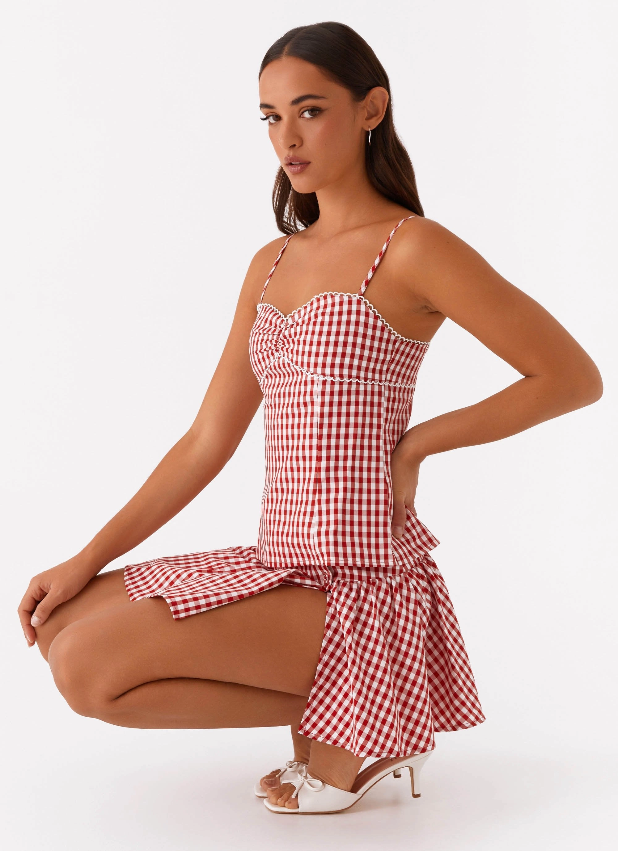 Bellamy Top - Red Gingham ErgonomicSleeves Airflow Ventilation