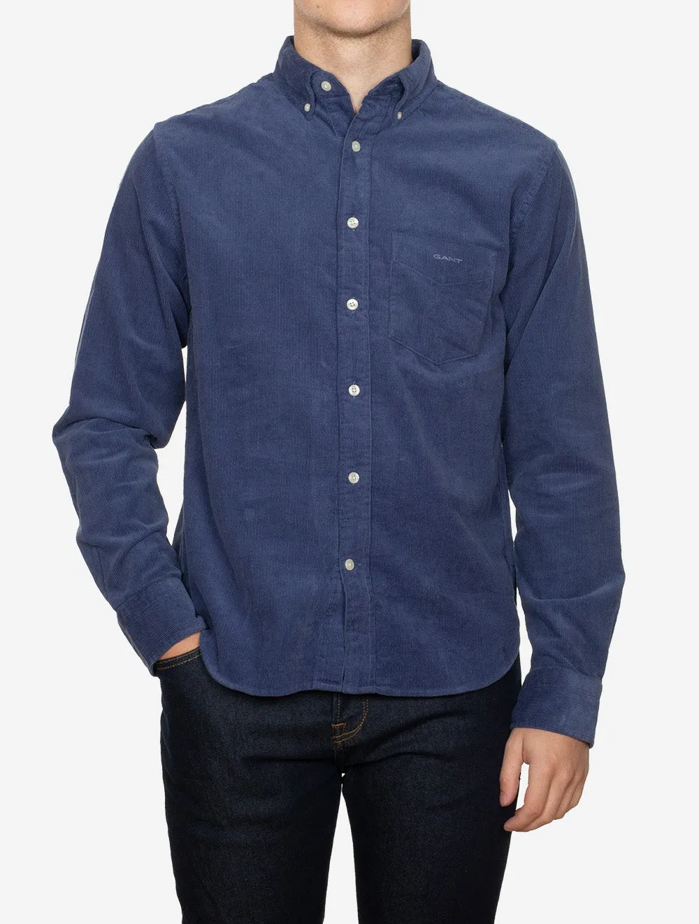 Regular Corduroy Shirt Dusty Navy