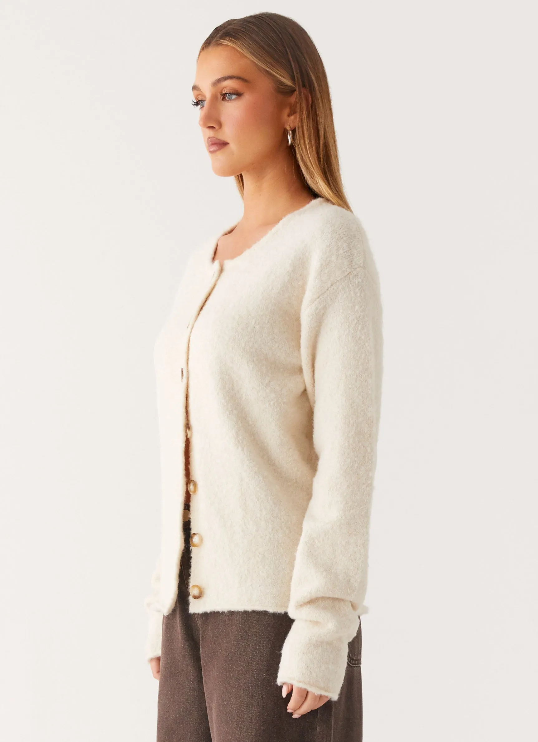 Vera Knit Cardigan - Ivory Lightweight Jacket