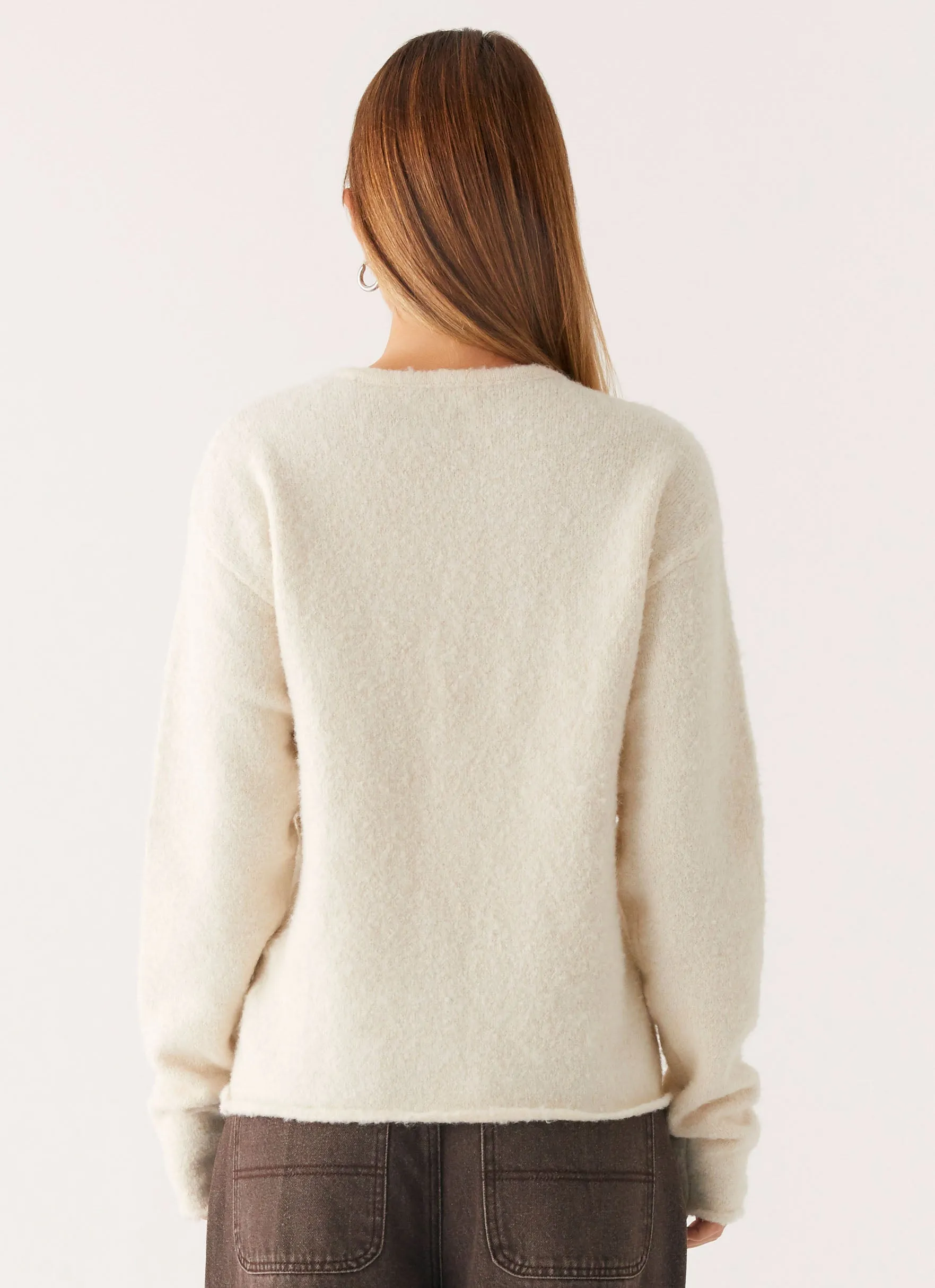 BreathableMeshInsert Timeless Cut Vera Knit Cardigan - Ivory