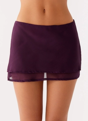 snag resistant Caleb Mini Skirt - Plum