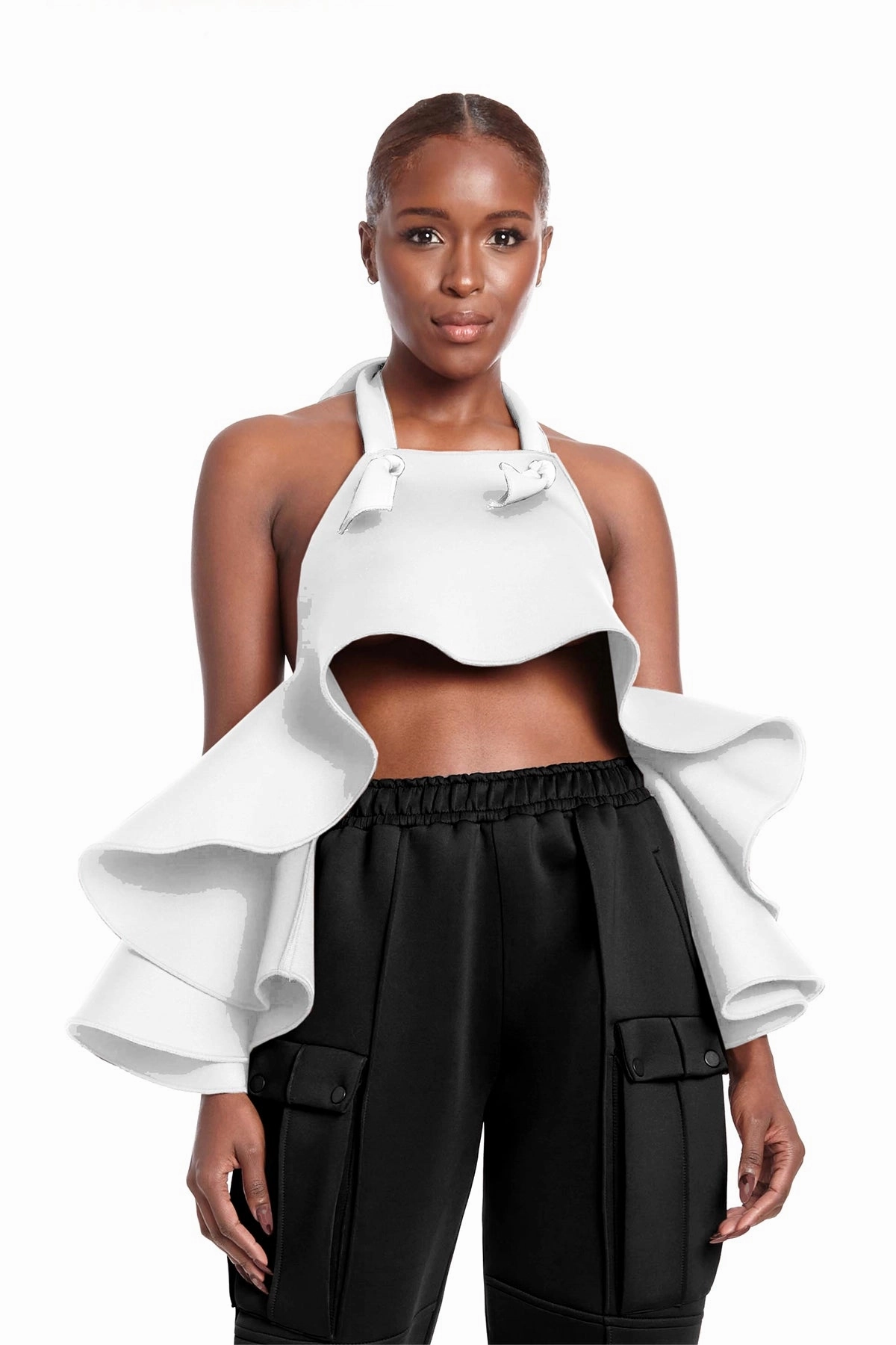 AdjustableClosure Durable Blend Taye Halter Crop Top - XS