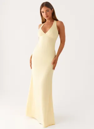 Desi Halterneck Maxi Dress - Yellow Odor-Control Sleek Movement