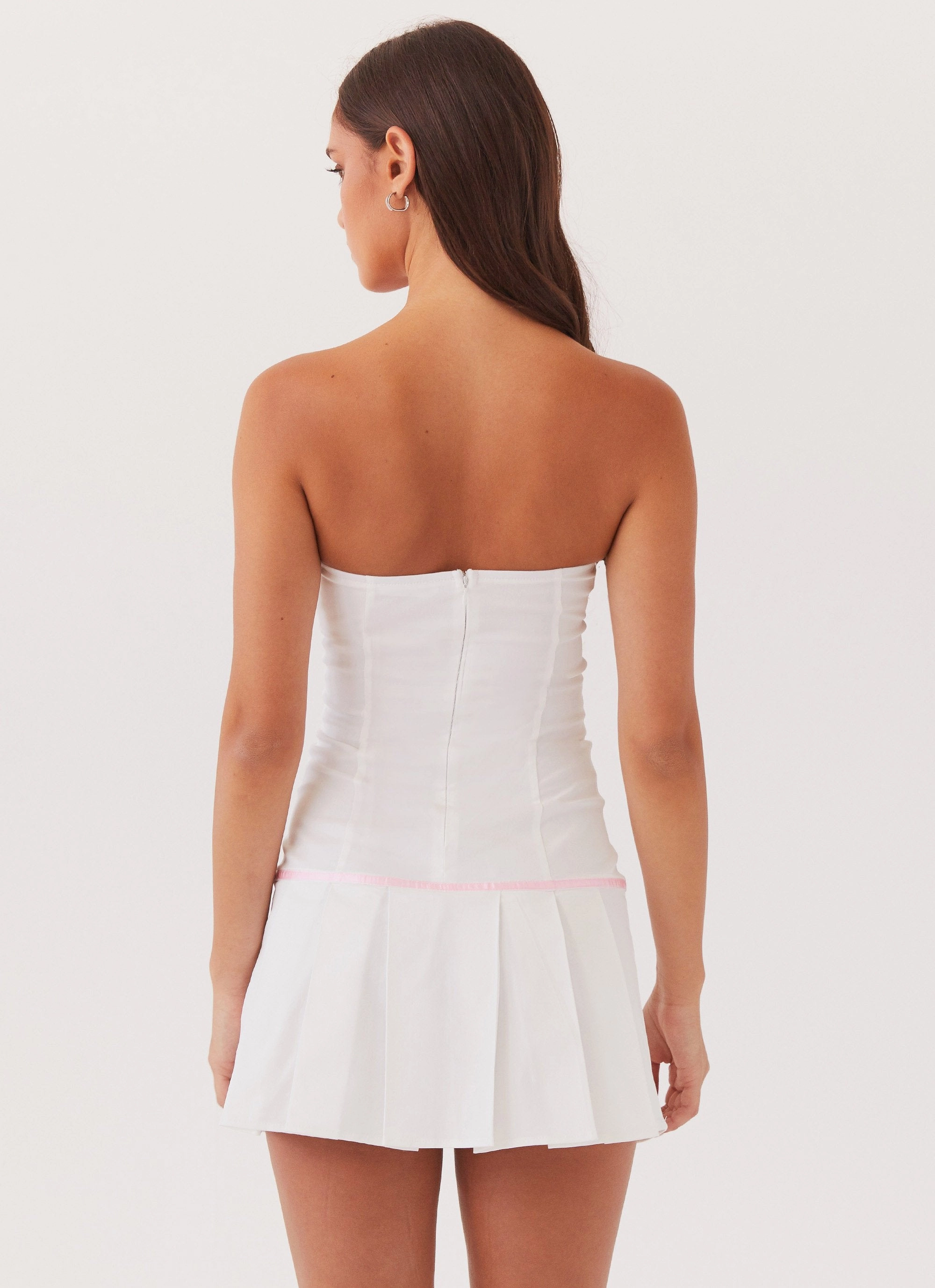 Fresh Aesthetic Travel Friendly Candy Coated Bustier Mini Dress - Pink Ribbon