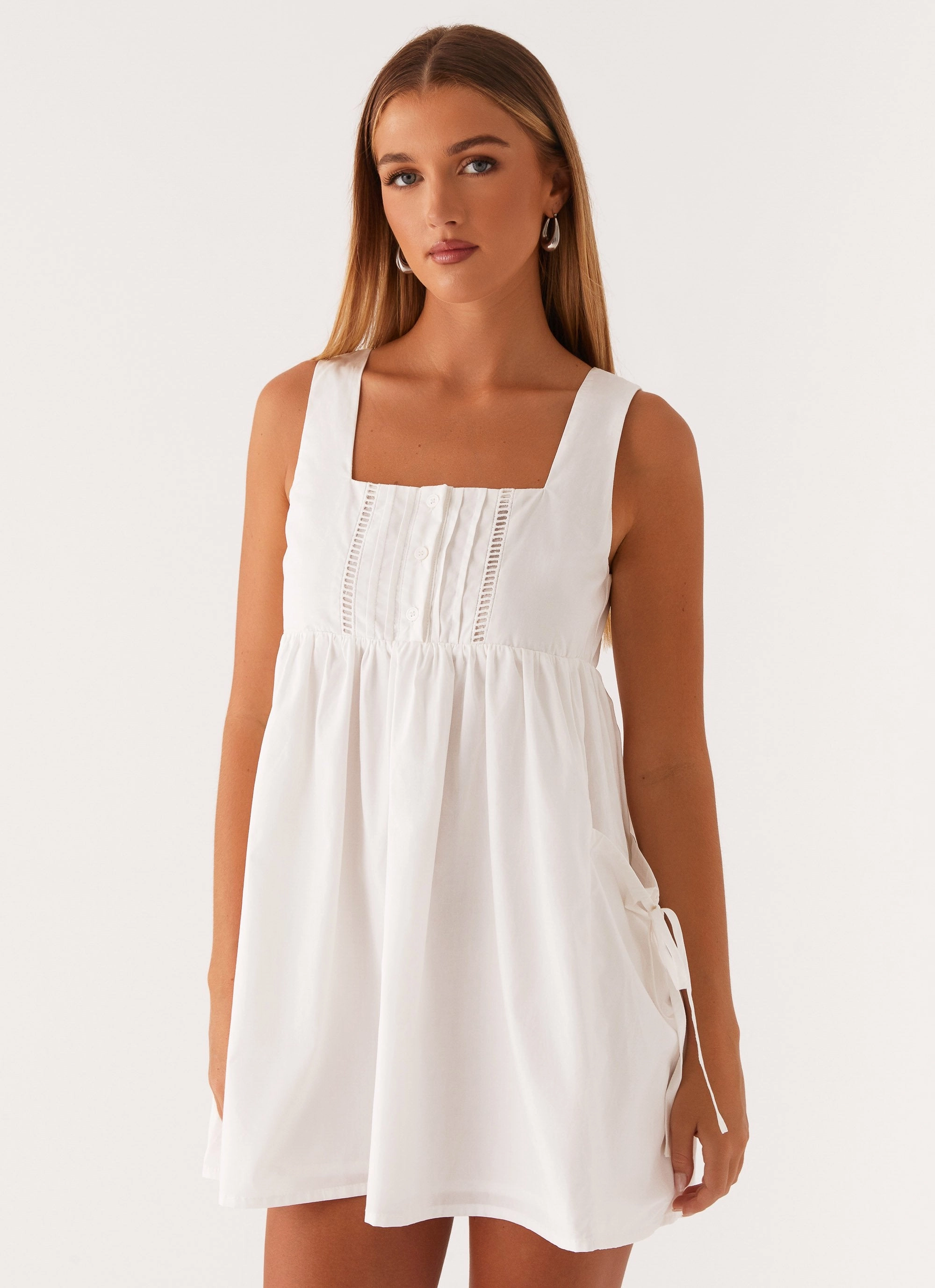 Modest Light Ottoline Babydoll Mini Dress - White