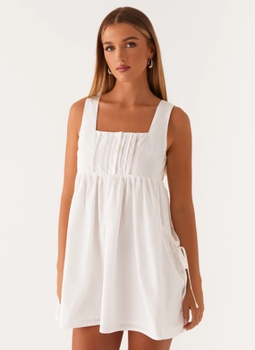 Modest Light Ottoline Babydoll Mini Dress - White
