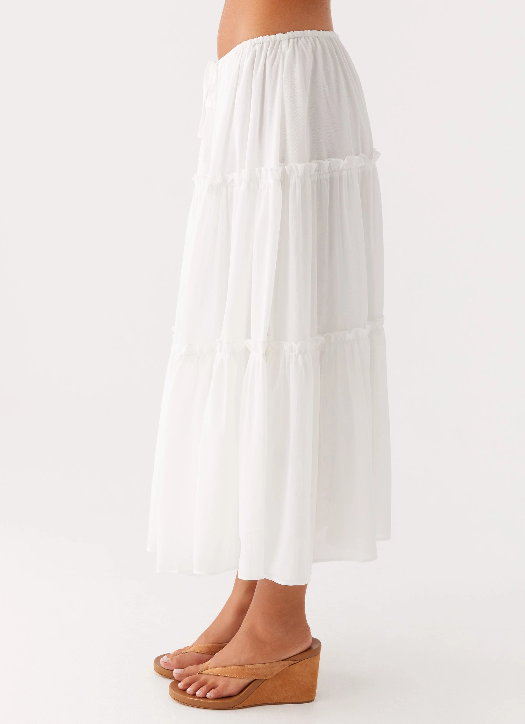 Evi Midi Skirt - Ivory Breezy Fit