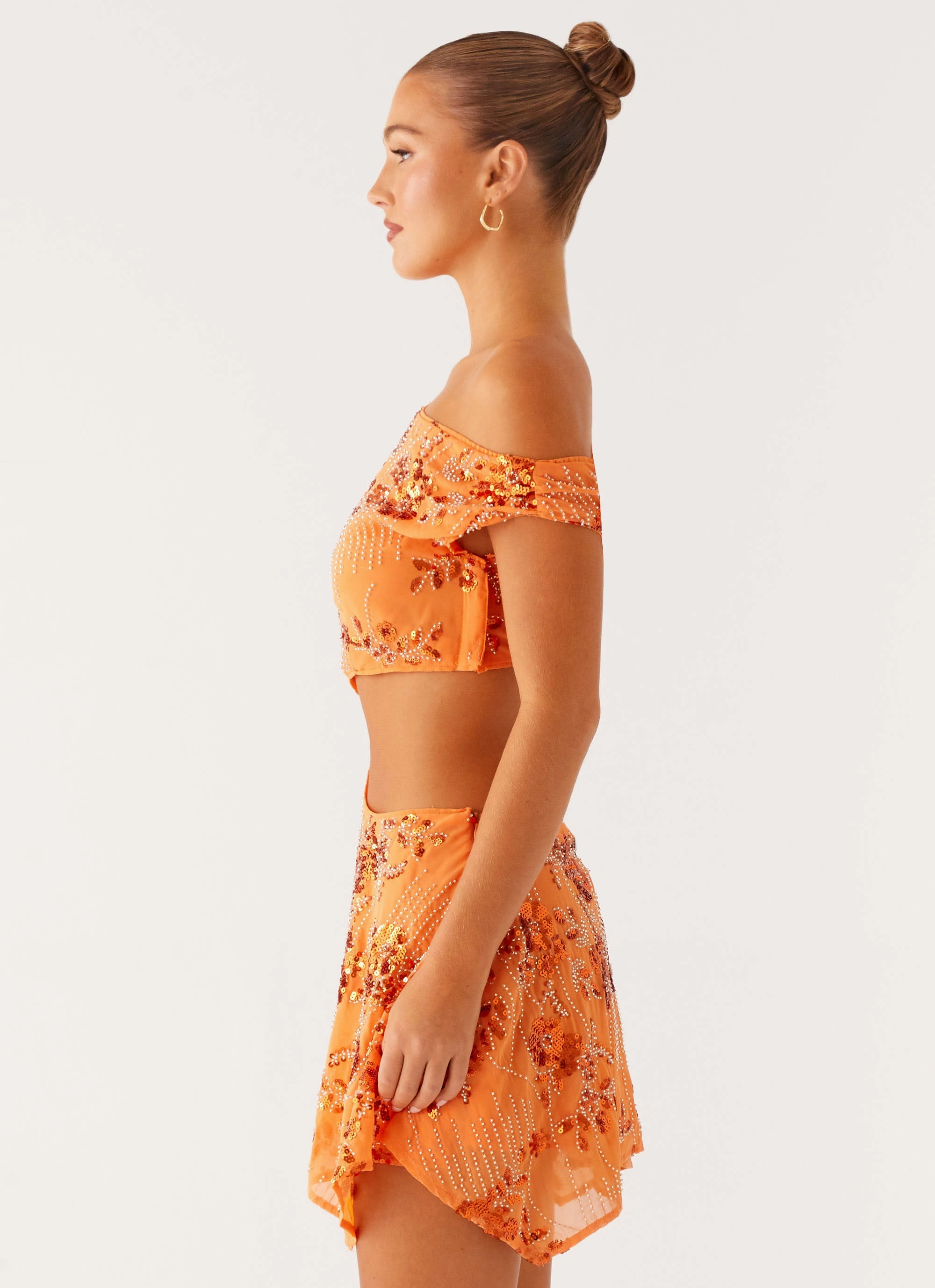Aletta Sequin Mini Dress - Orange Modern and Feminine Year Round