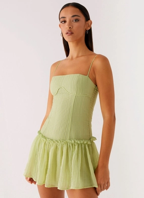 Casual Comfort Wear Bambini Mini Dress - Green