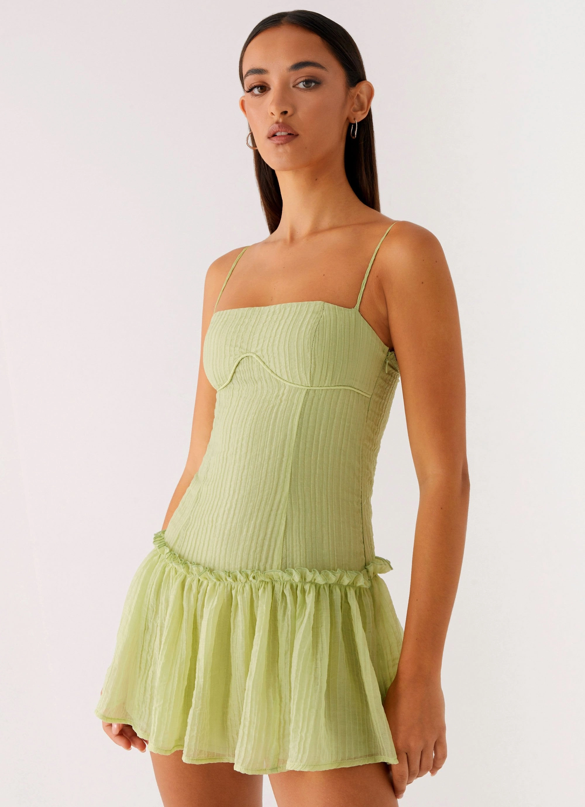 Casual Comfort Wear Bambini Mini Dress - Green