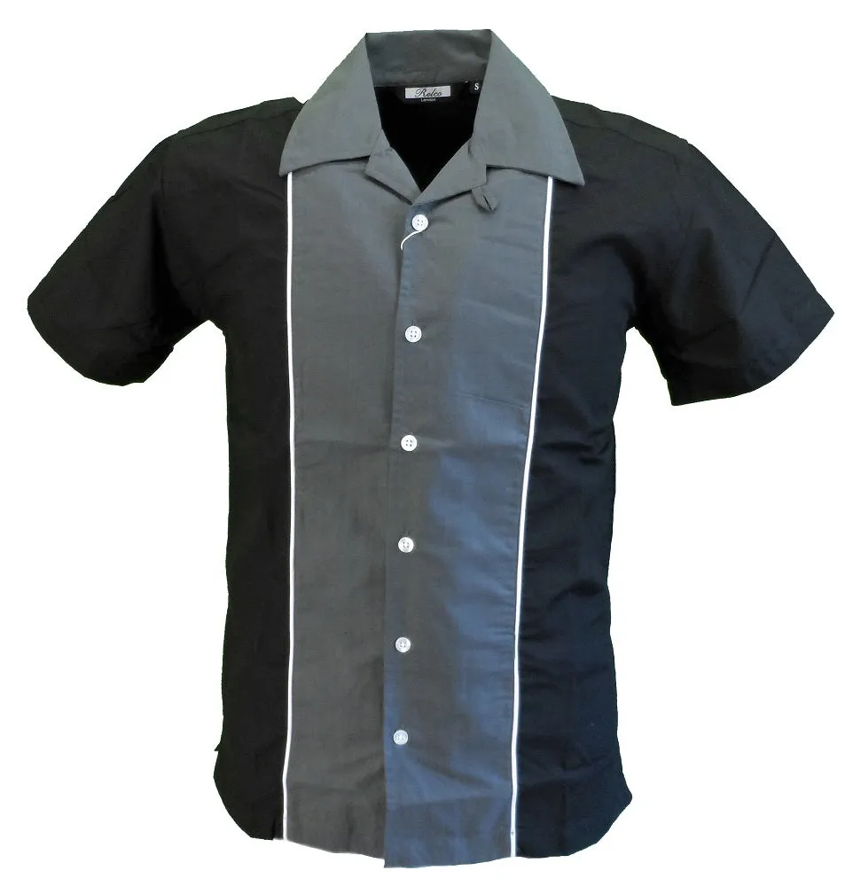 Relco Rockabilly Bowling Grey & Black Vintage Retro Shirts