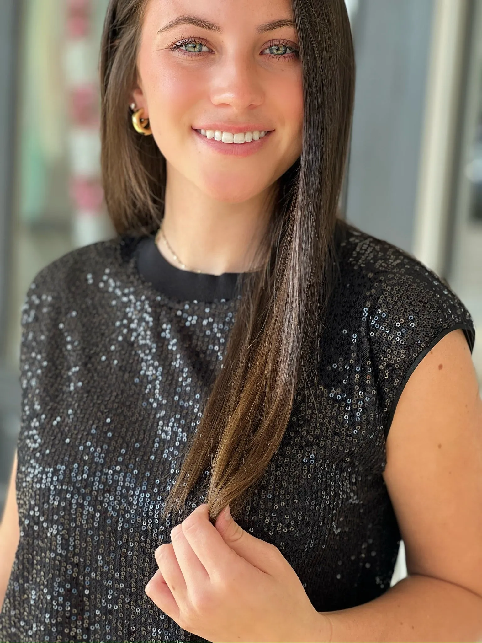 Friction Resistant Finish Thermal Regulating Design Blair Sequin Tank (FINAL SALE)