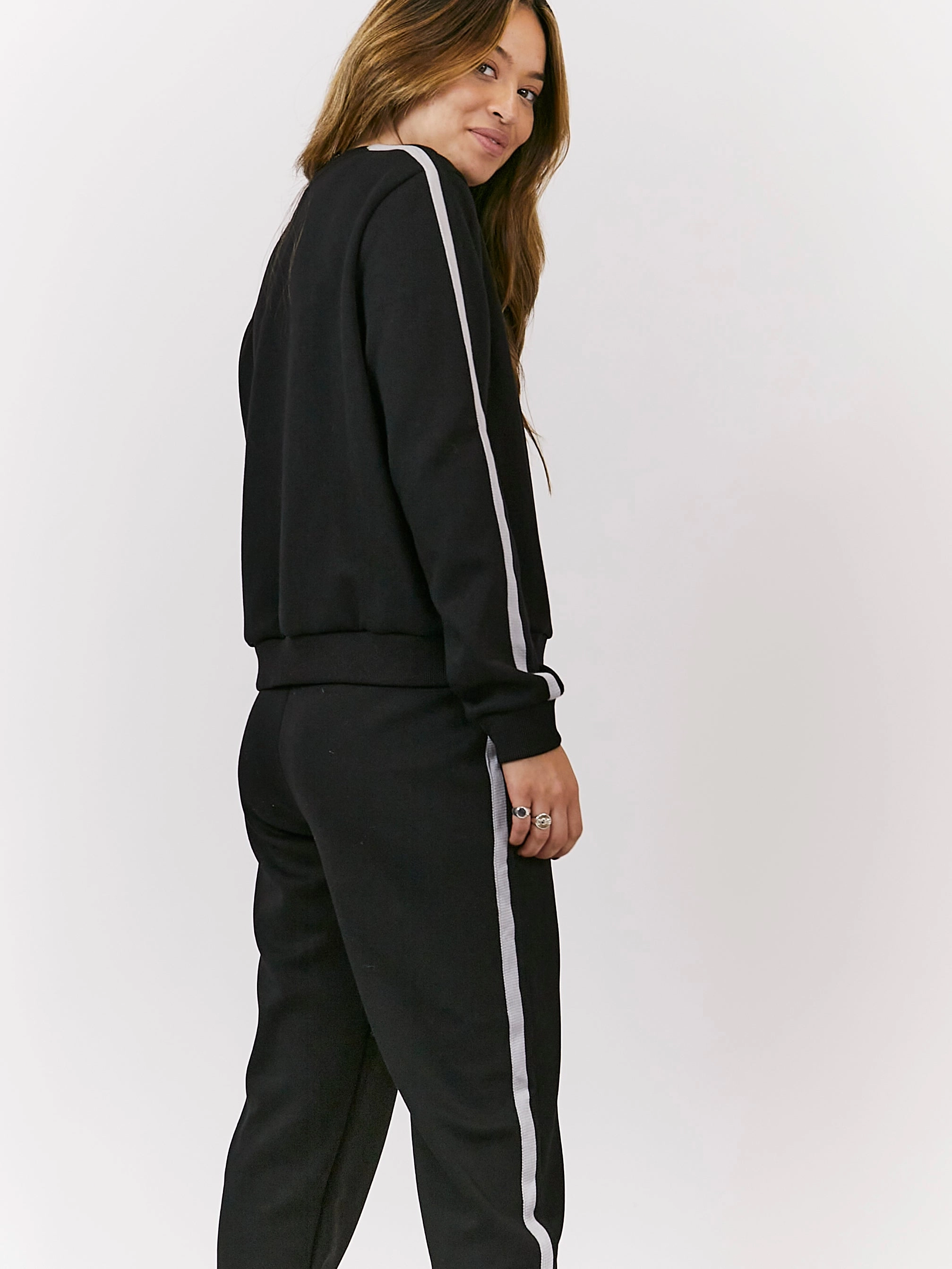 Cozy Vibe Performance Wear Remi Black Stripe Sweater