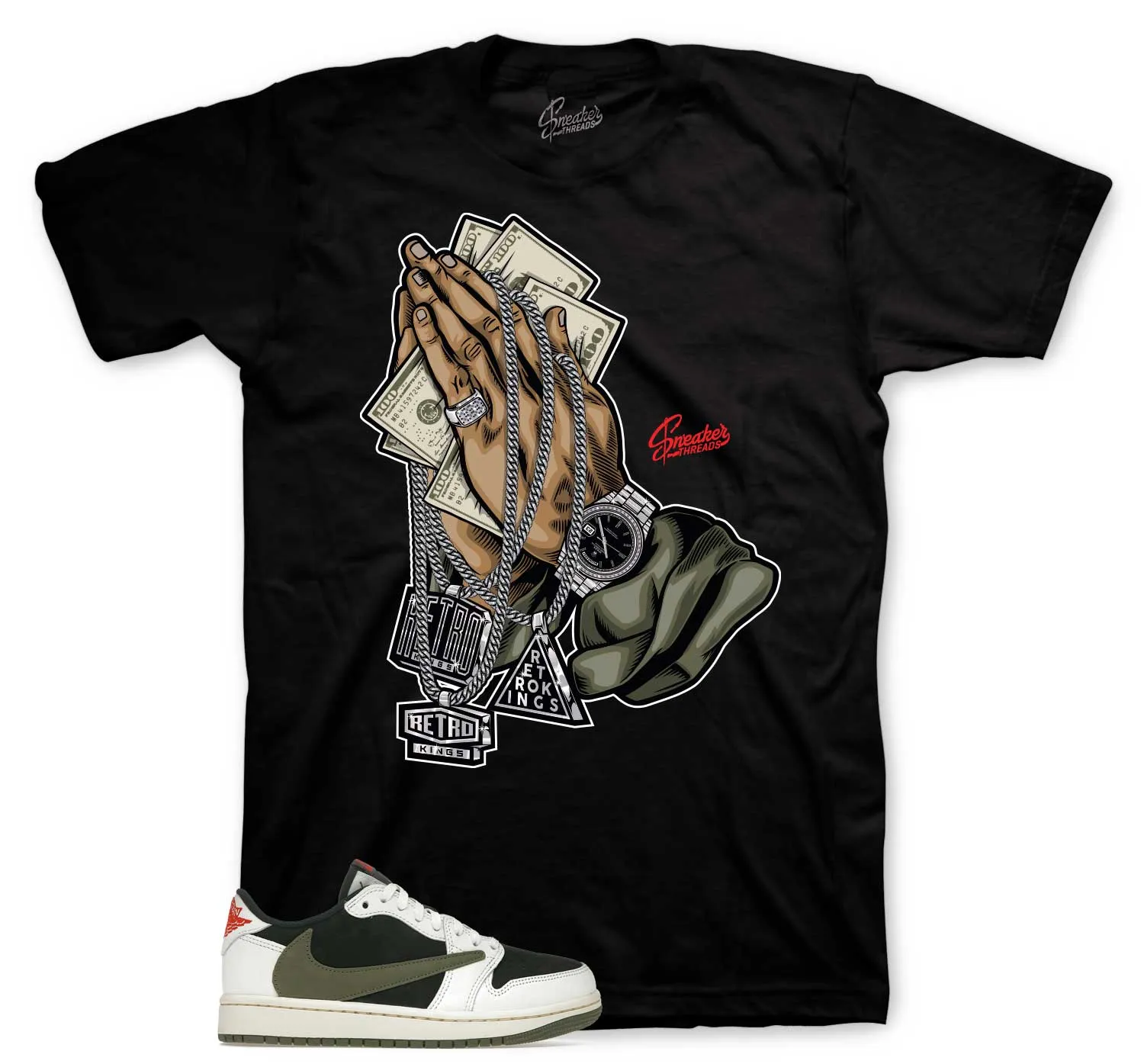 Retro 1 Olive Pray For My Hustle Shirt