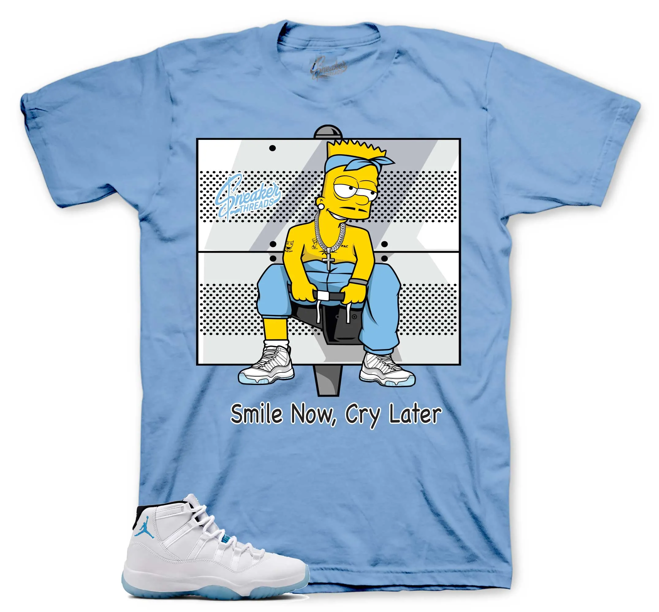 Retro 11 Legend Blue Smile Now Cry Later Shirt
