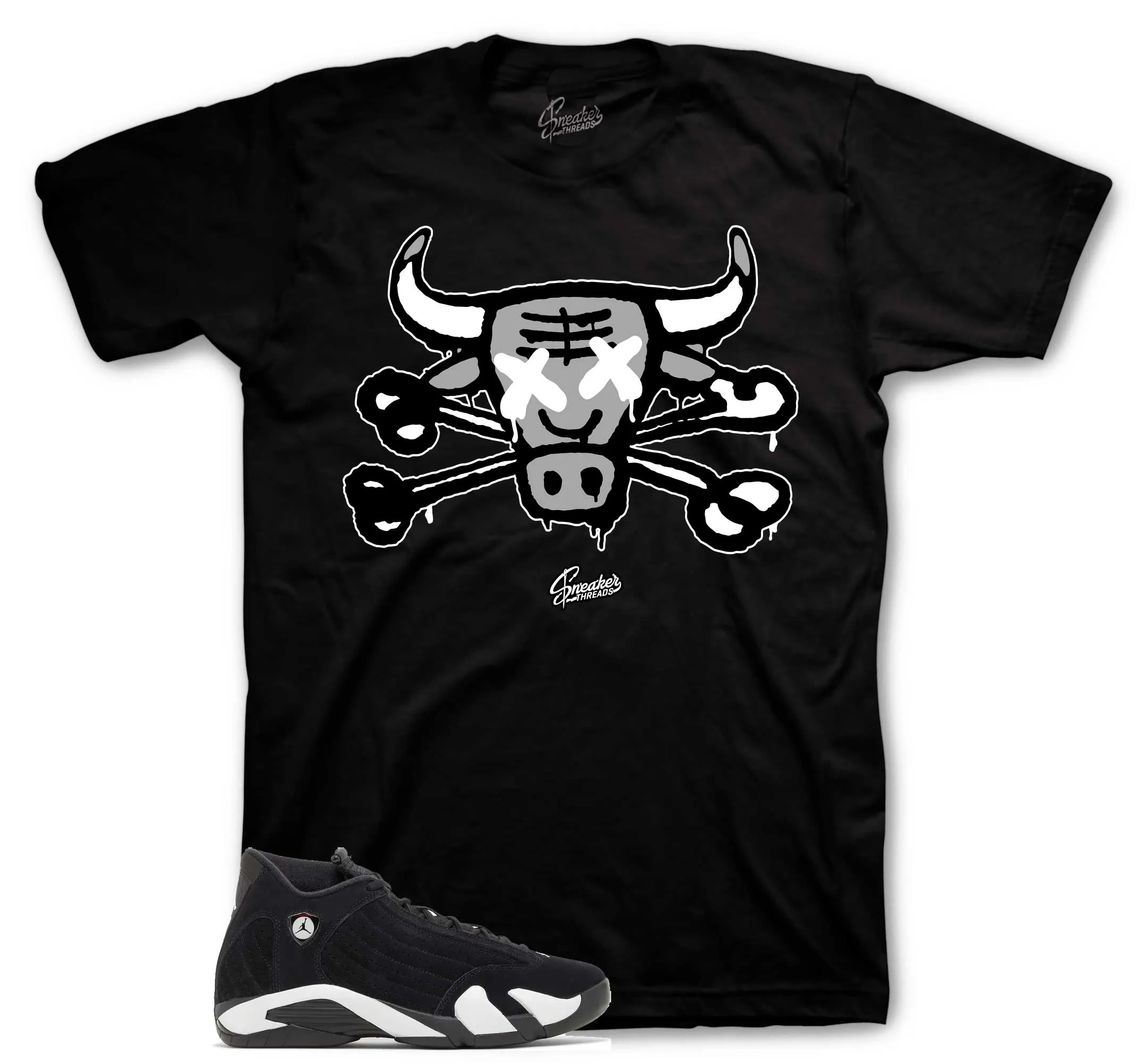 Retro 14 Black/White Drip Bully Shirt