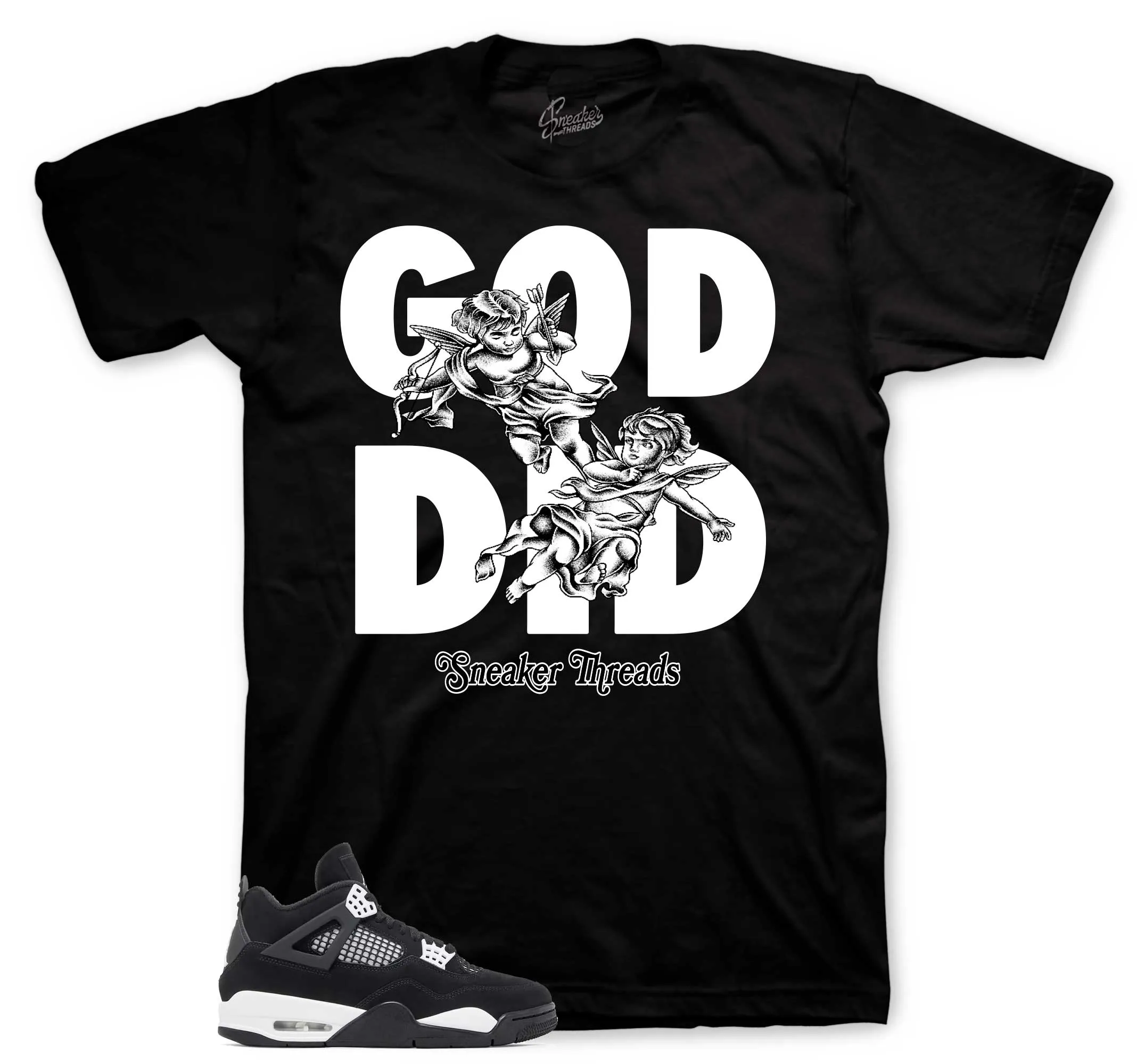 Retro 4 White Thunder God Did Shirt