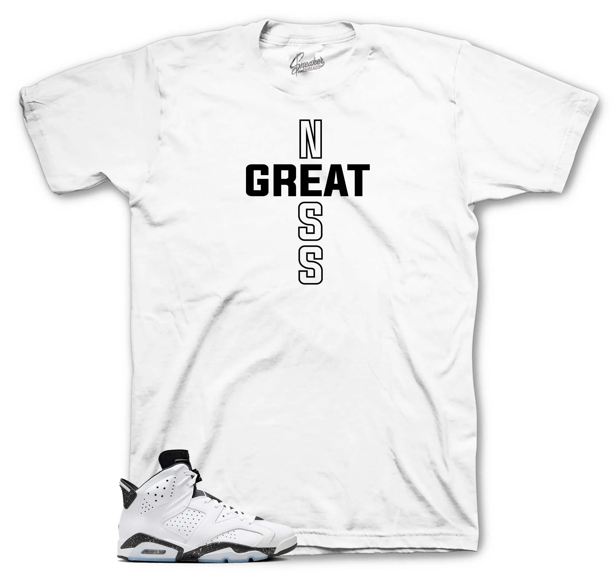 Retro 6 White Black Greatness Cross Shirt