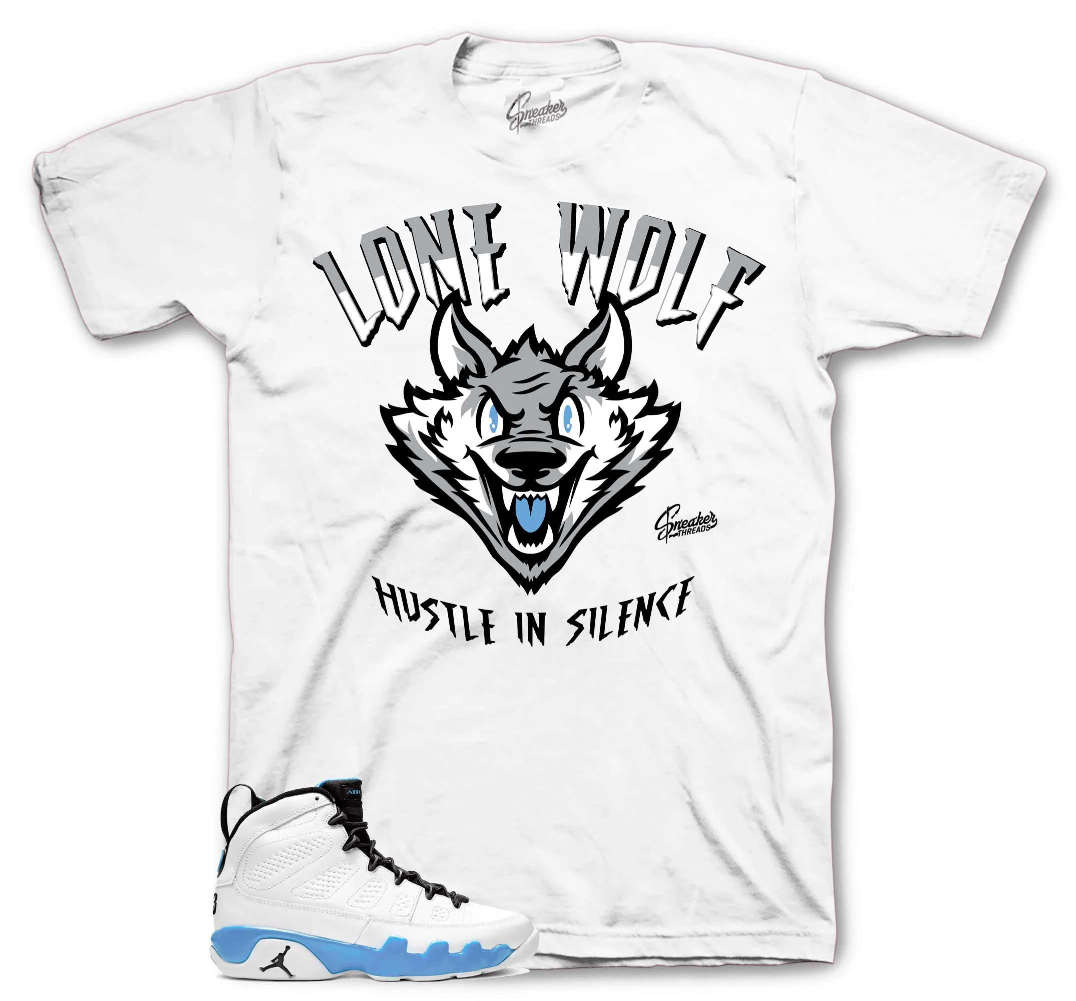 Retro 9 Powder Blue Lone Wolf Shirt