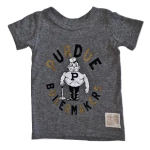 Retro Brand - Boys Vintage Purdue Pete Tee in Heather Grey