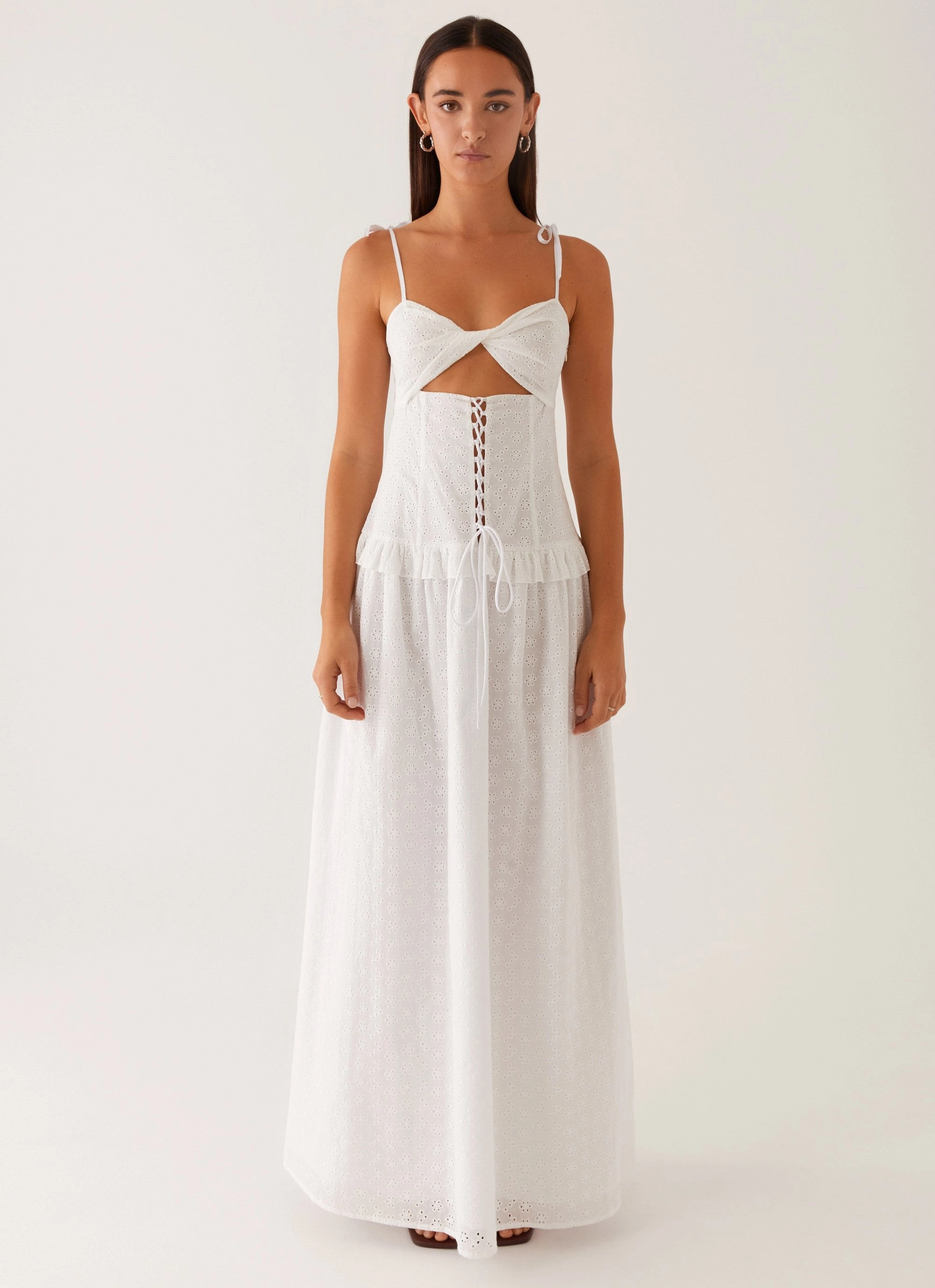 Reveria Twist Maxi Dress - Ivory Delicate Touch Bold Touches