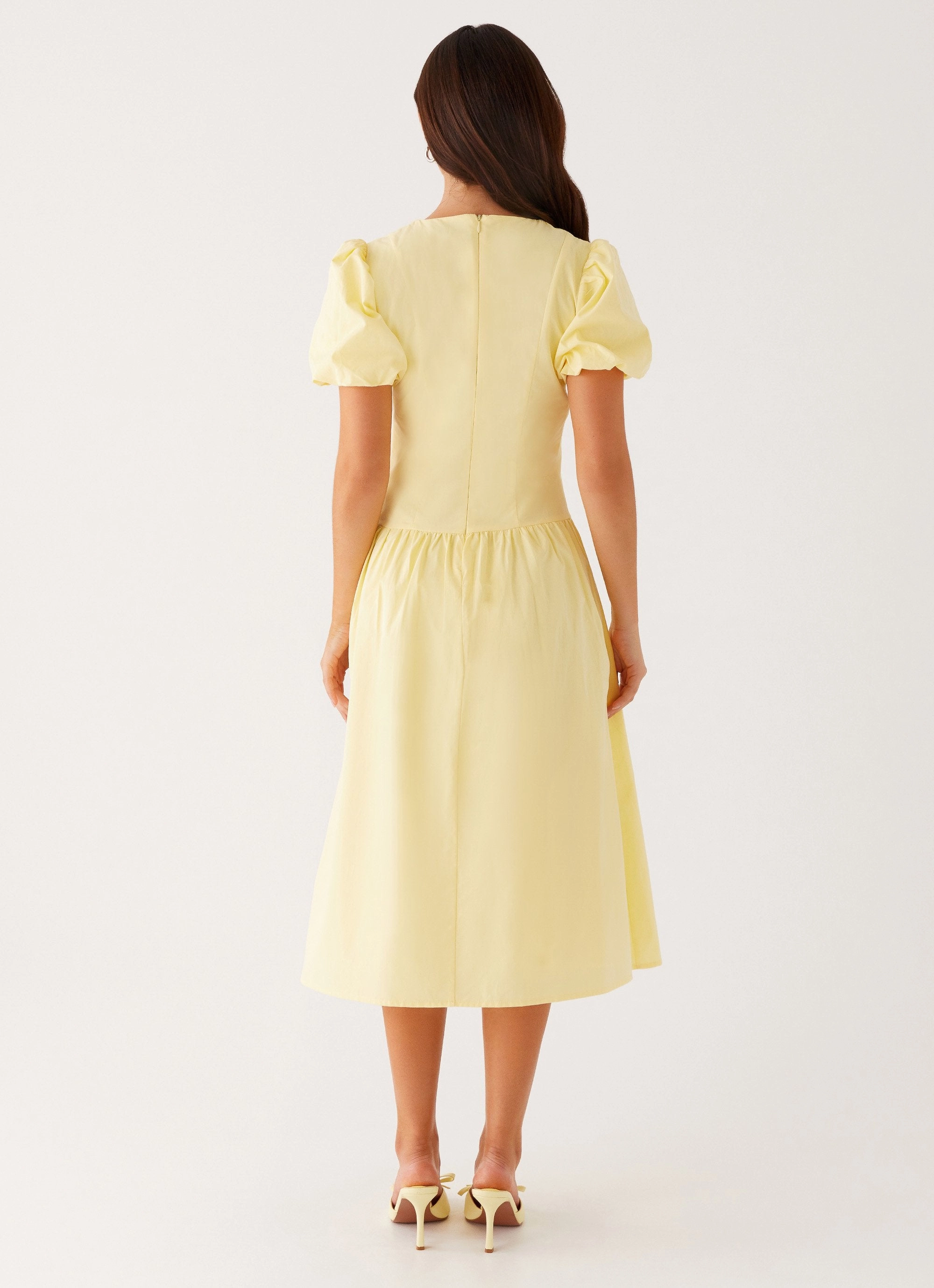 Reyna Midi Dress - Yellow Relaxed Waistband