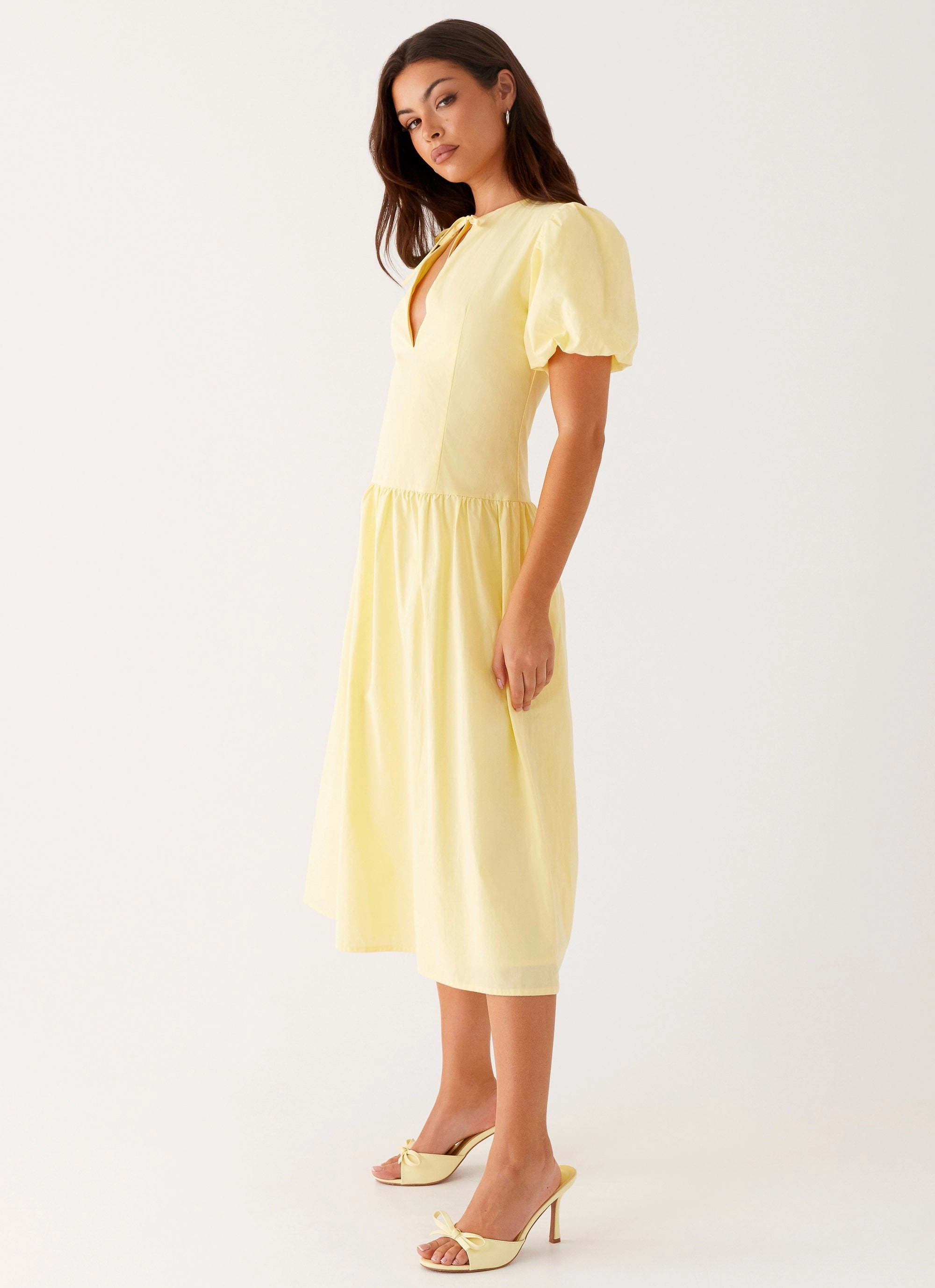 Reyna Midi Dress - Yellow Dressy Glow Natural Style