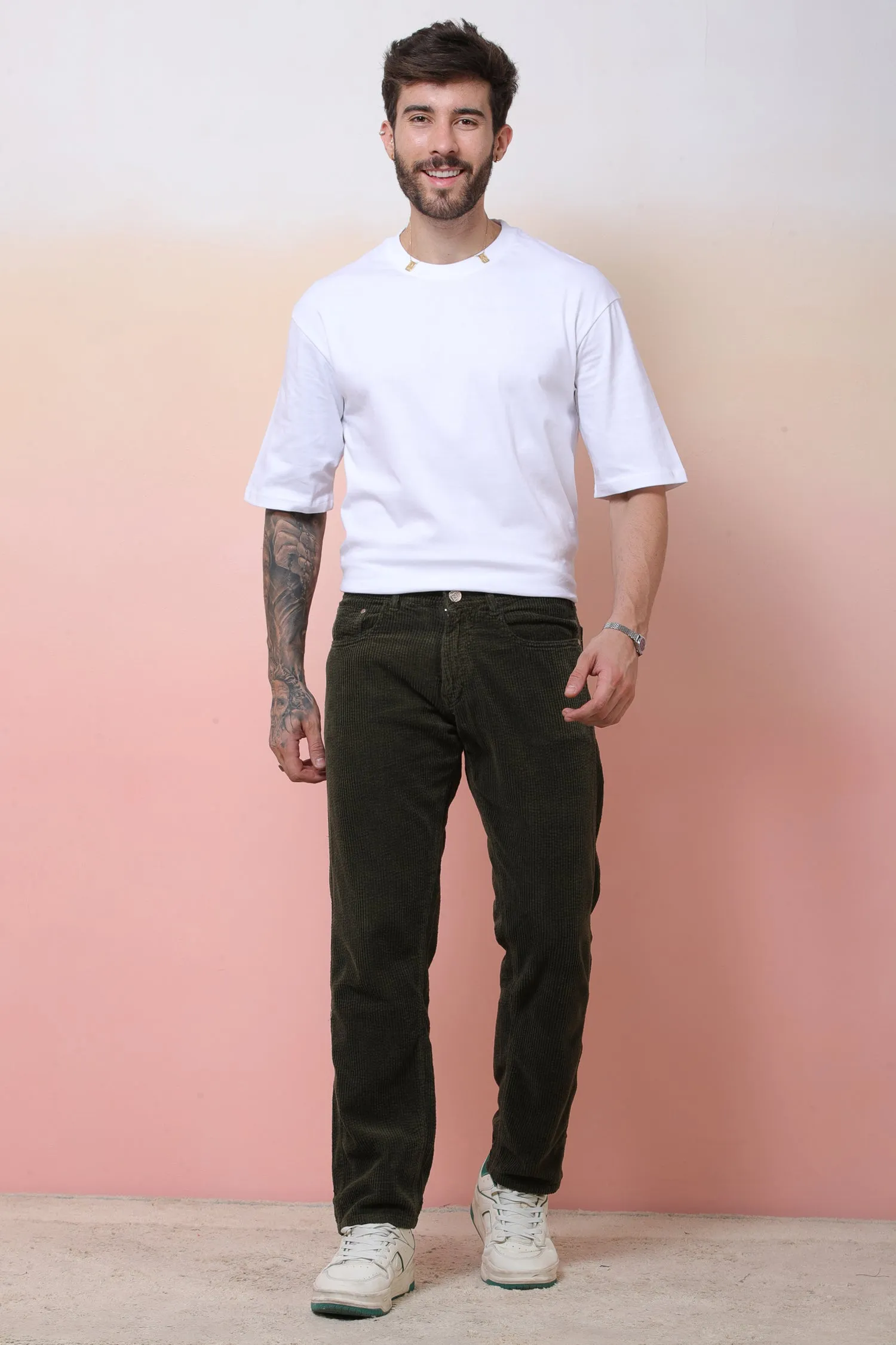RFD Corduroy DarkGreen Trouser for Men
