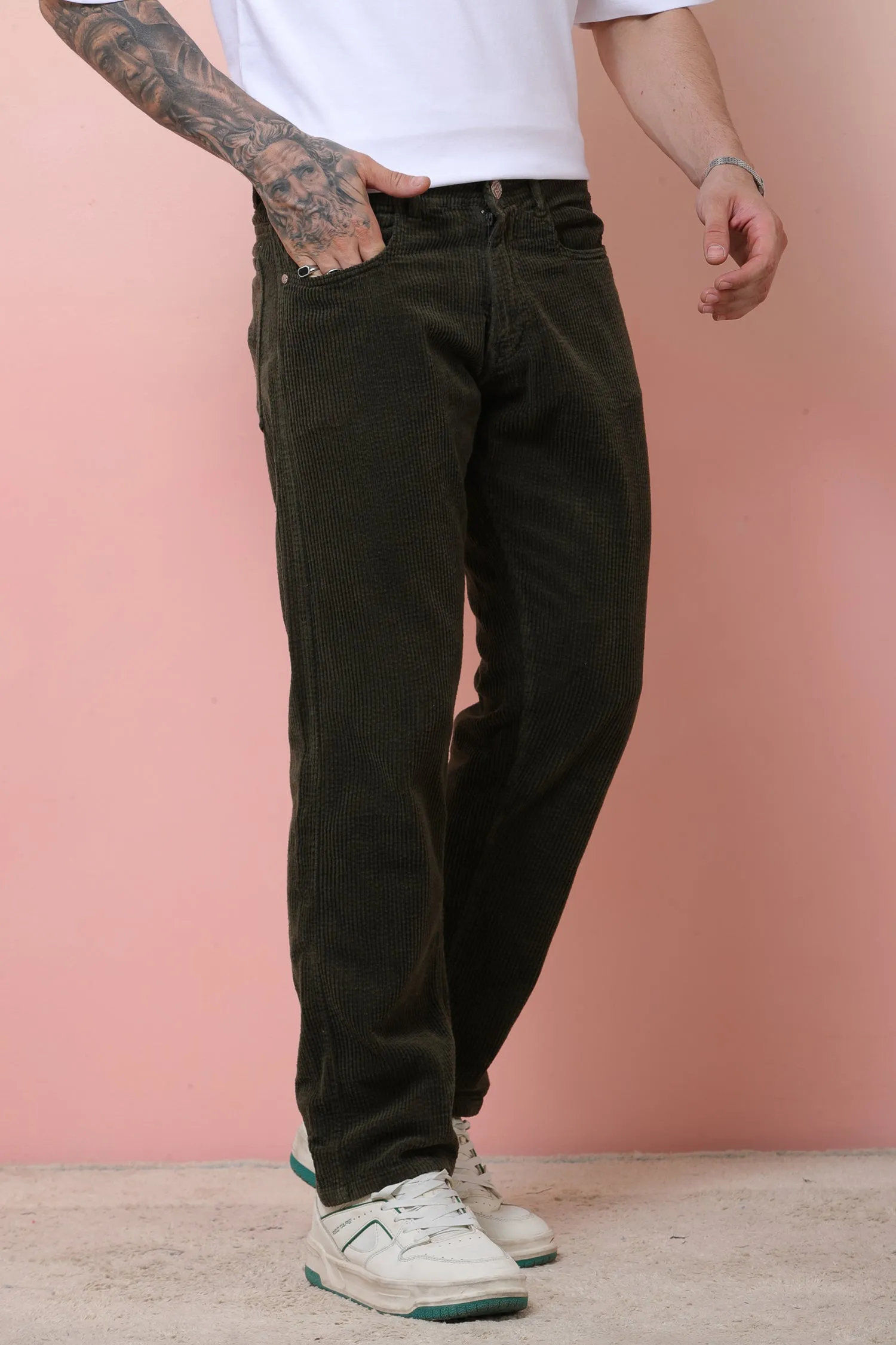 RFD Corduroy DarkGreen Trouser for Men