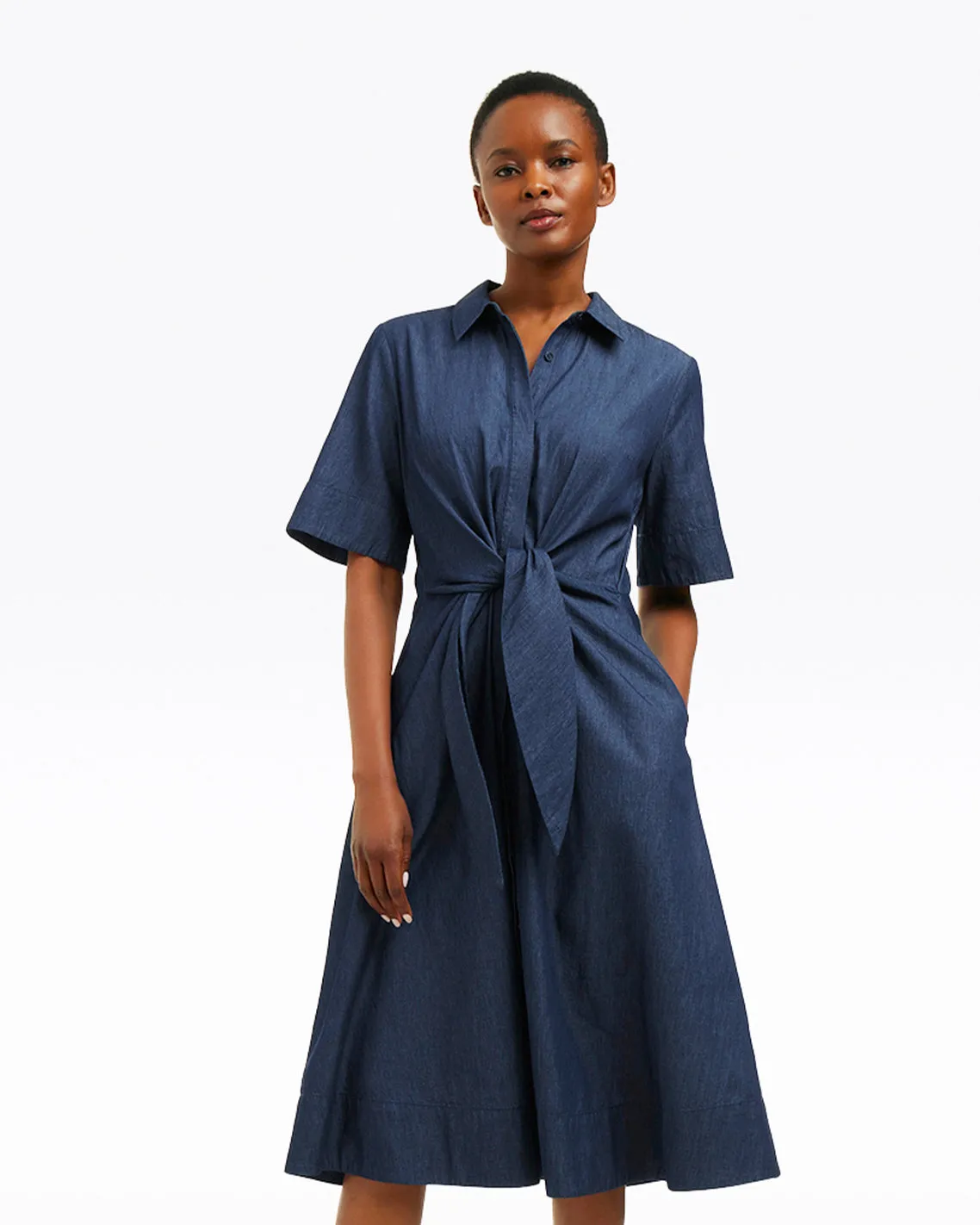 Riley Midi Shirtdress in Chambray