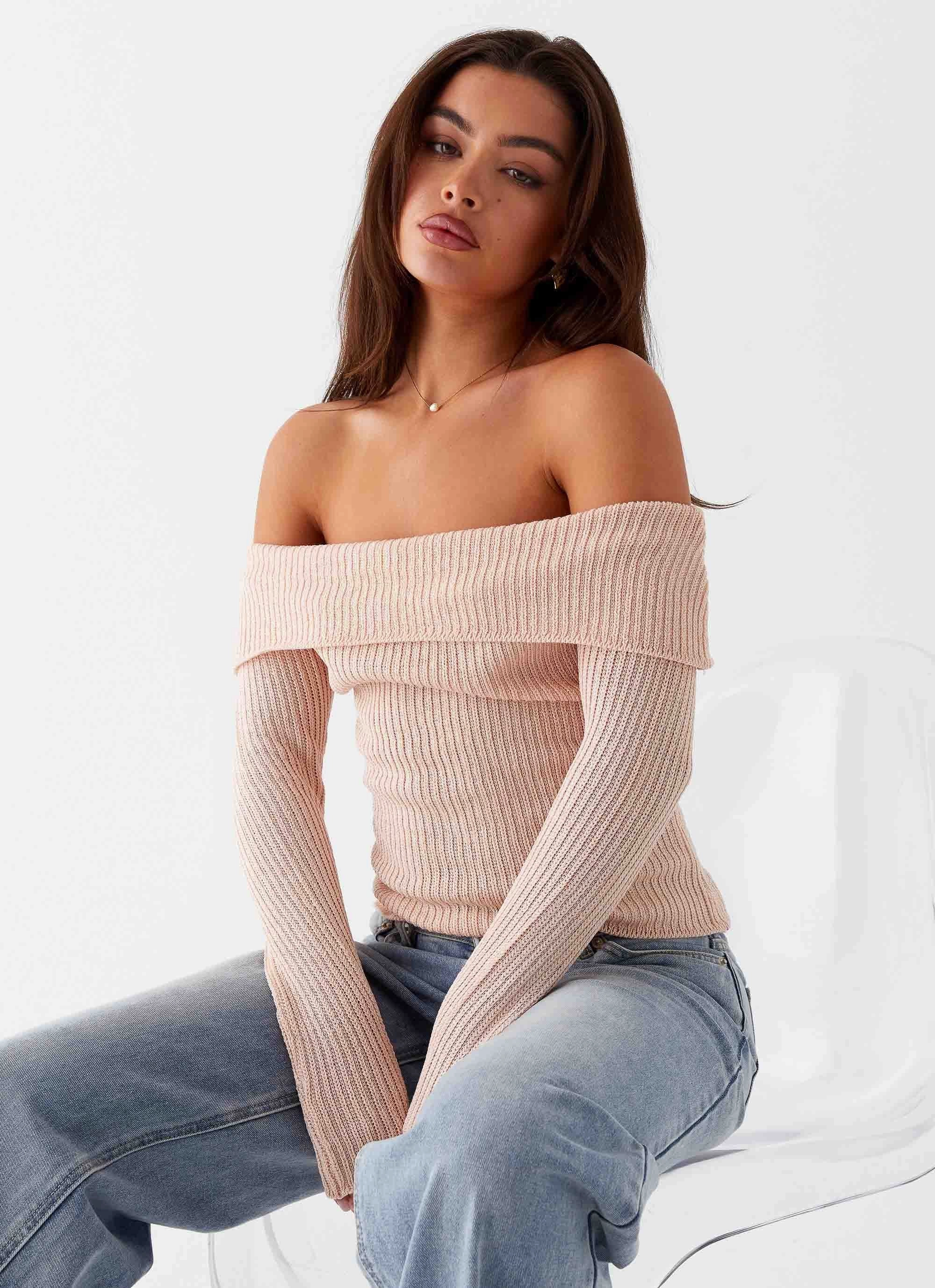 OEKOTEX Certified Fabric Rina Long Sleeve Knit Top - Blush