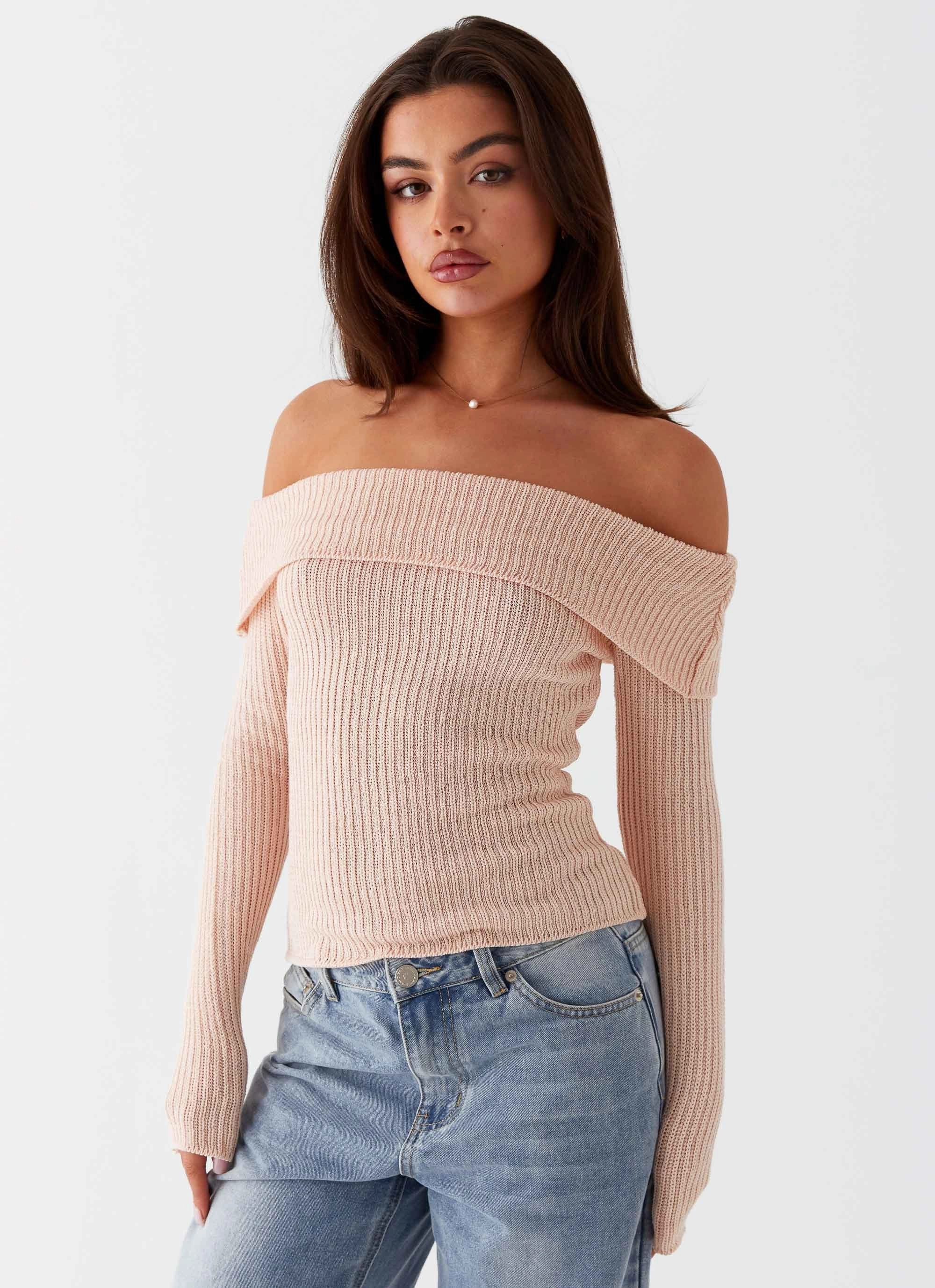 PlushLining Rina Long Sleeve Knit Top - Blush