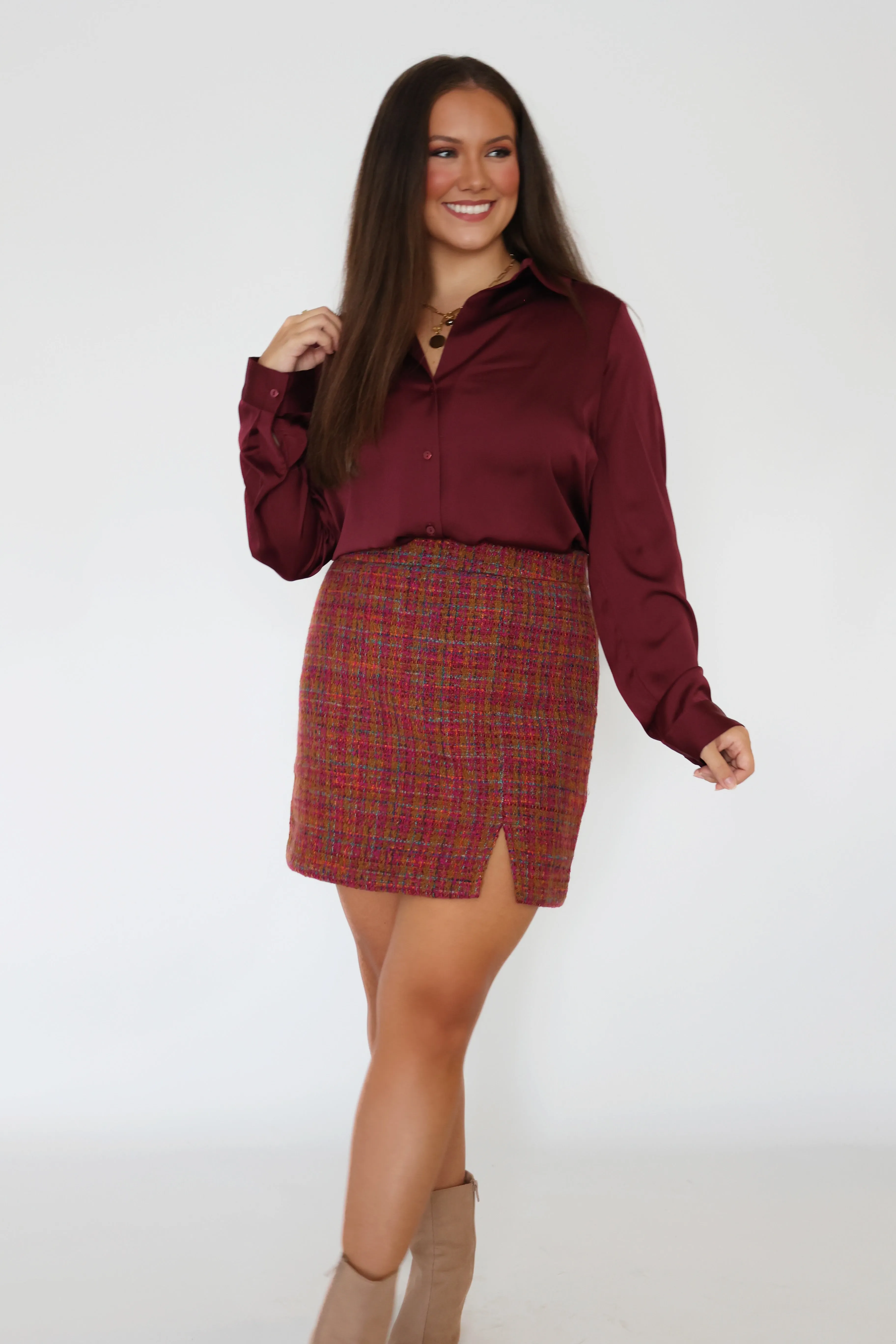 Layering Piece Quick Comfort Lilly Tweed Skirt (FINAL SALE)