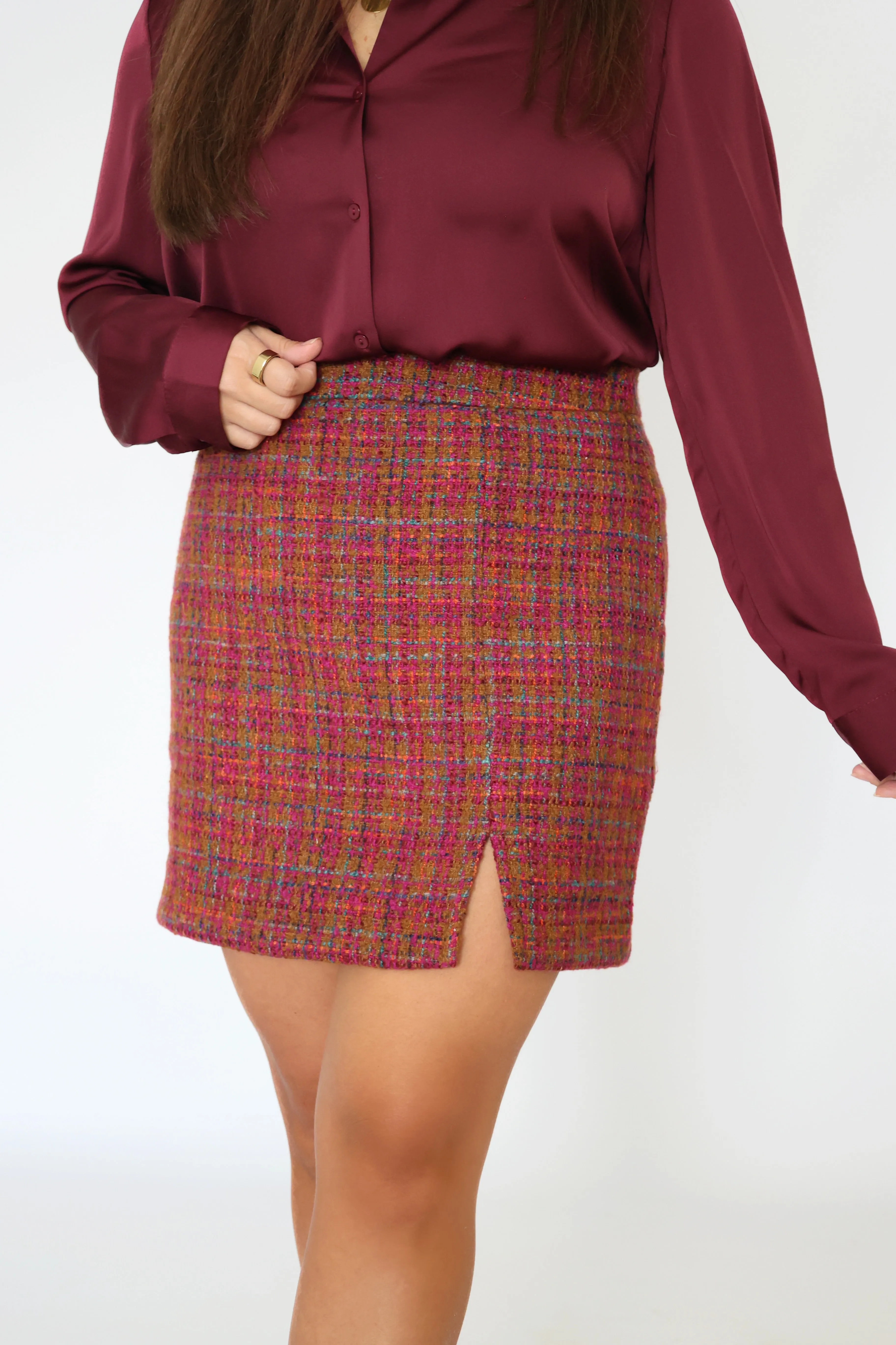 Lilly Tweed Skirt (FINAL SALE) Seamless Waist Technology NonChafingEdges