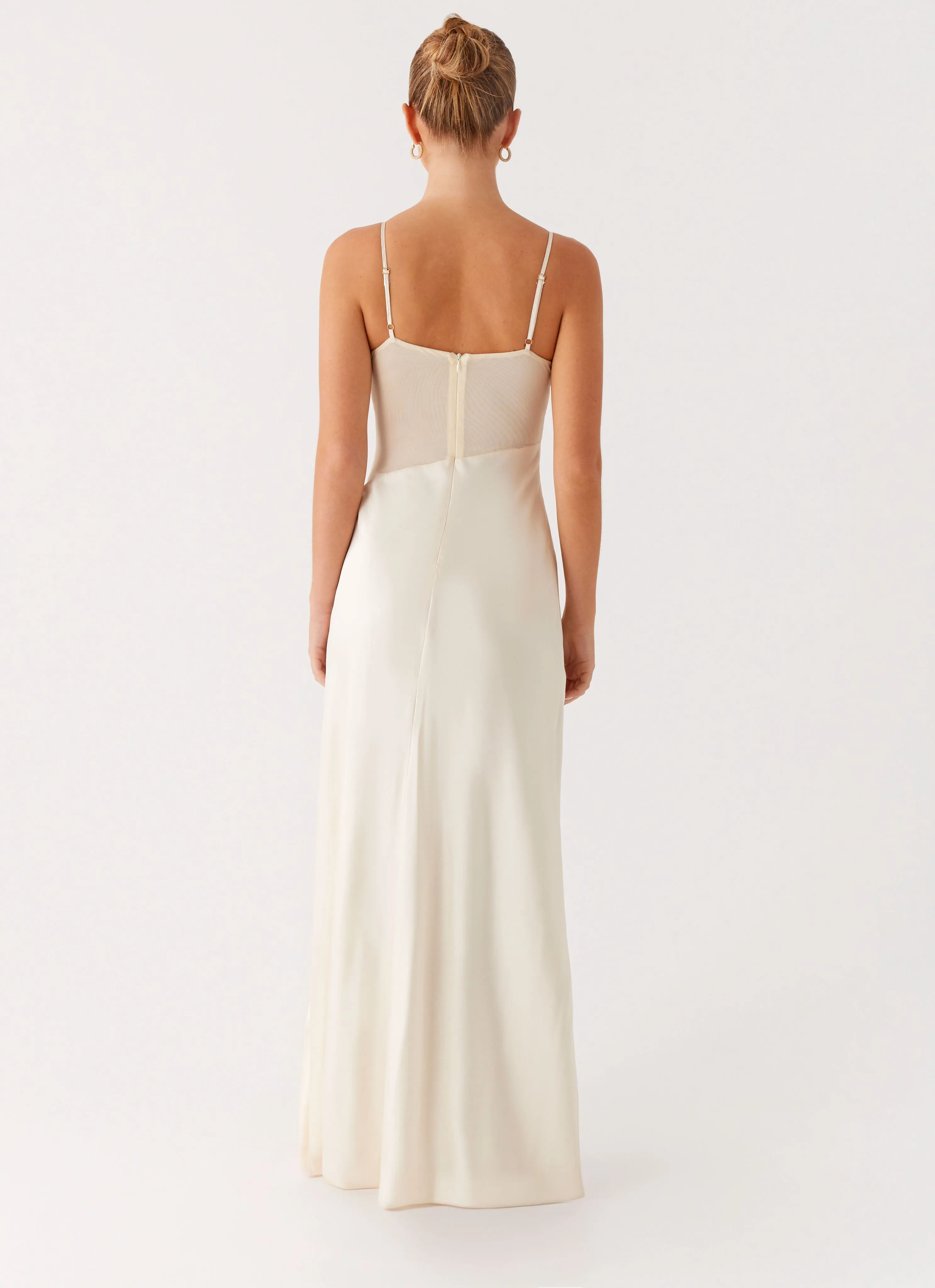 Open Back Rising Sun Maxi Dress - Off White