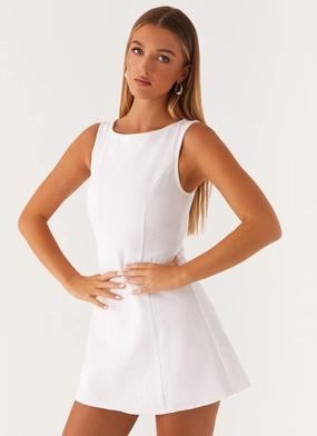 Rochelle Denim Mini Dress - White Quick Layer Gender Free