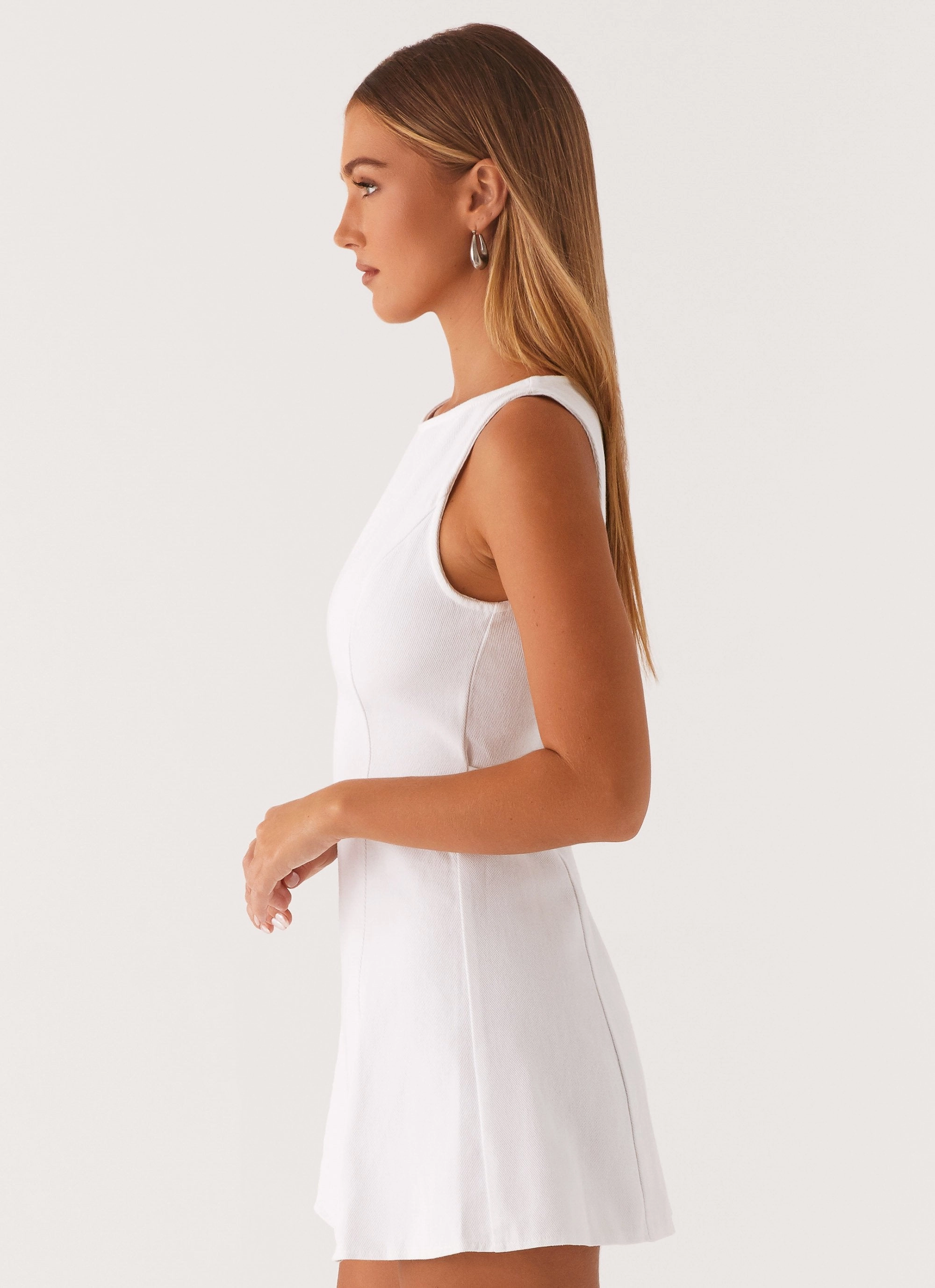 Light Shape Rochelle Denim Mini Dress - White