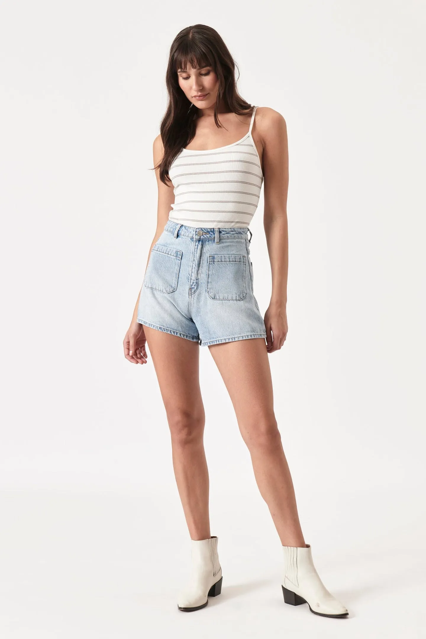 ROLLAS Mirage High Rise Lyocell Denim Short - Organic Light Blue