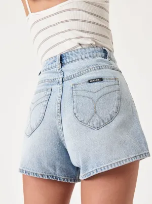 ROLLAS Mirage High Rise Lyocell Denim Short - Organic Light Blue