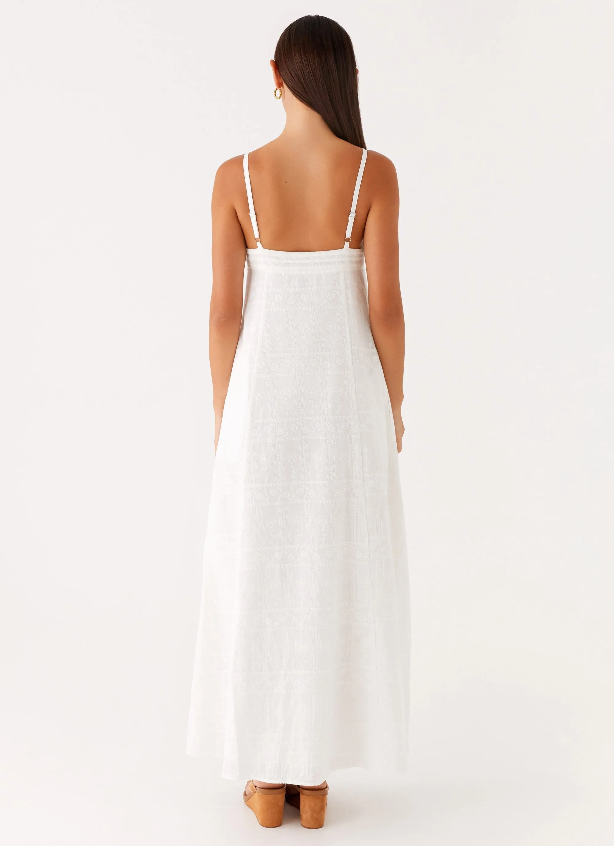 Summer-Season Trend Fit Cole Maxi Dress - White