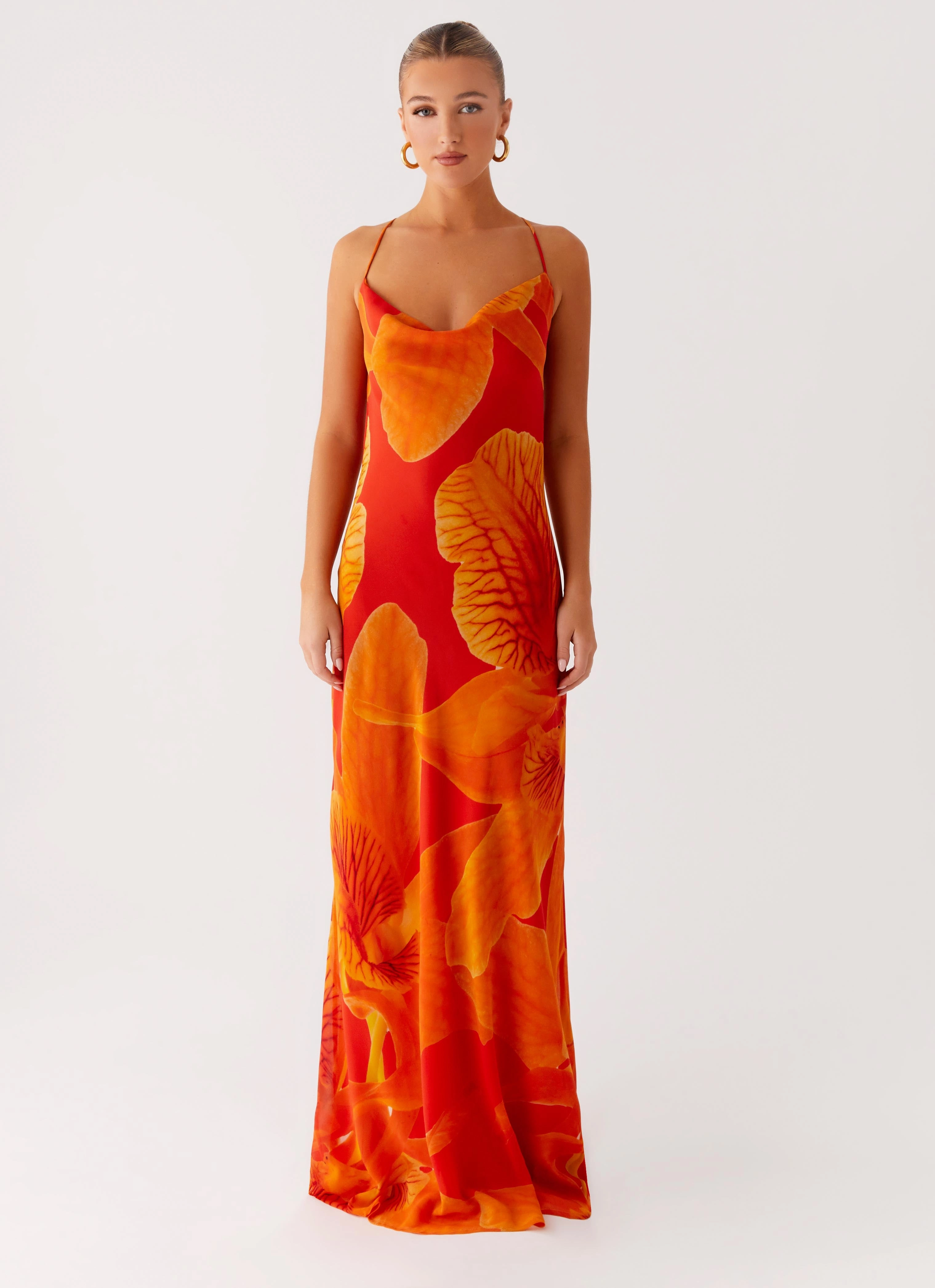 Midafternoon Maxi Dress - Serene Orange Retro Vibes