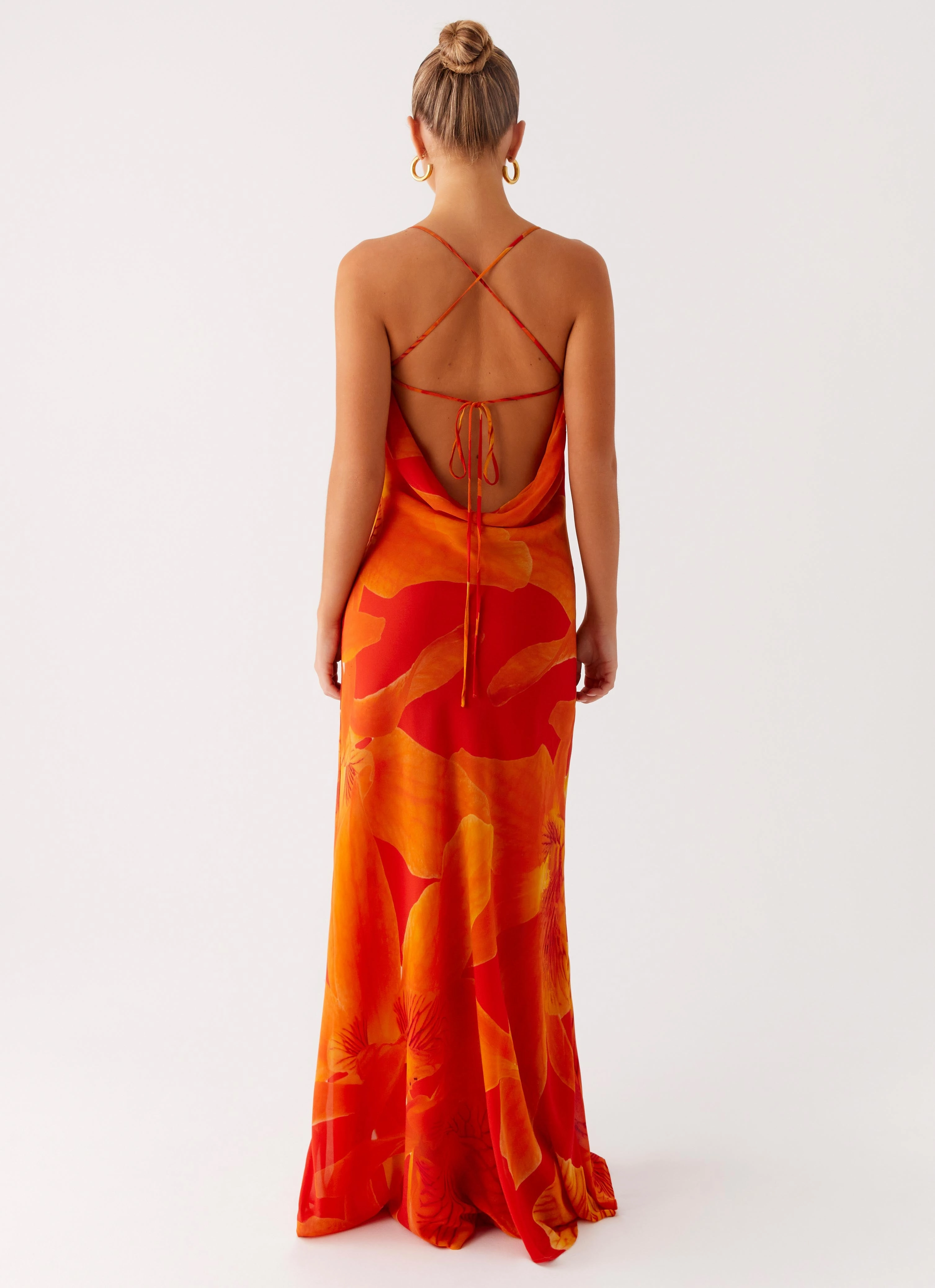 Midafternoon Maxi Dress - Serene Orange Soft fabric piece