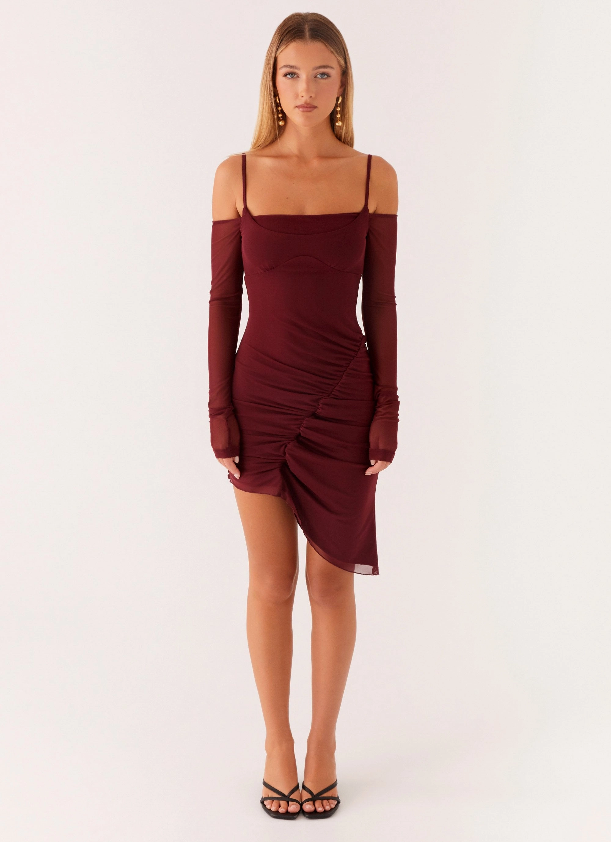 Chilly Day Wear Sascha Mini Dress - Maroon