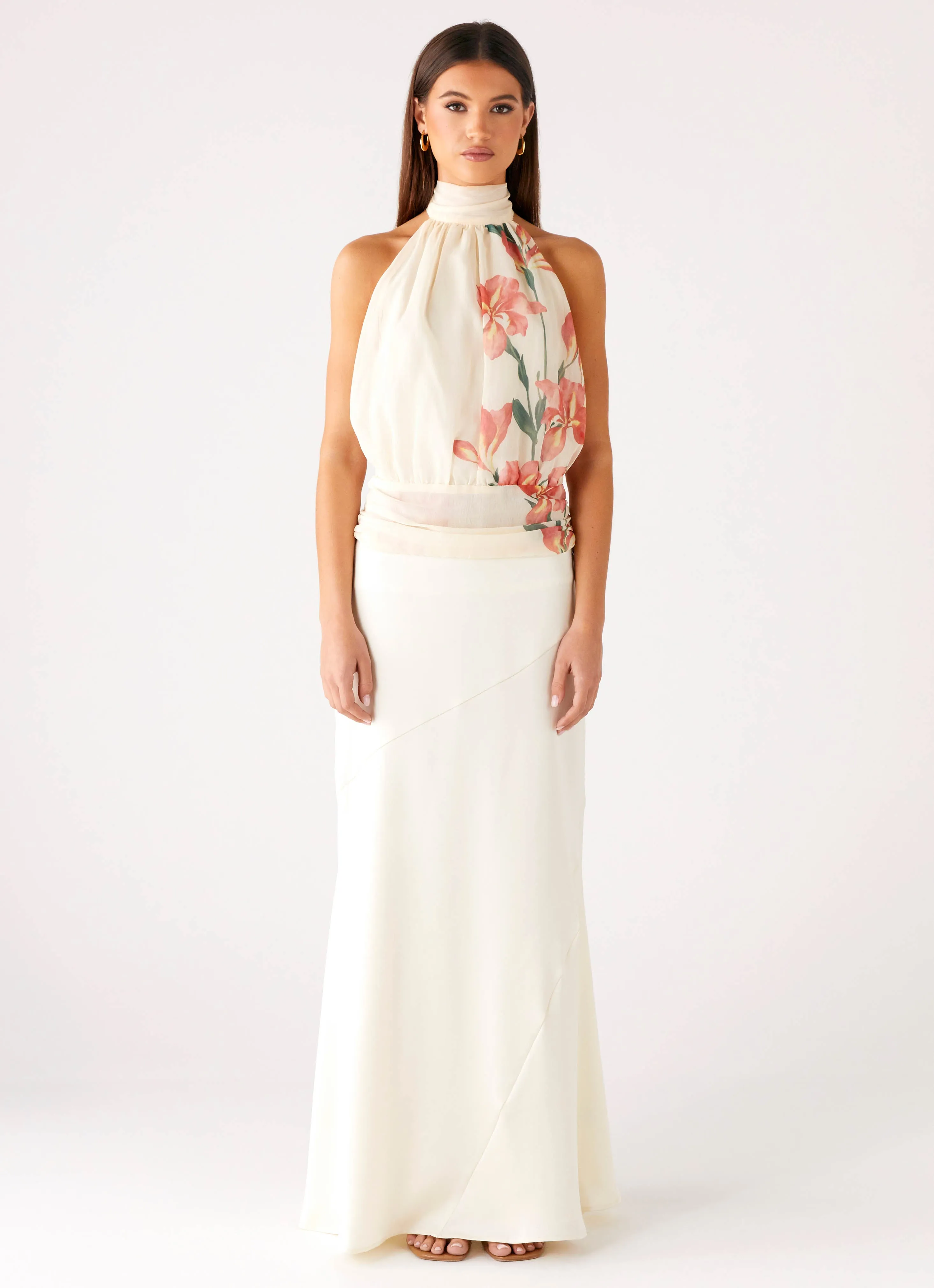 Anti Odor Treatment Romelia Halter Top - Siena Floral