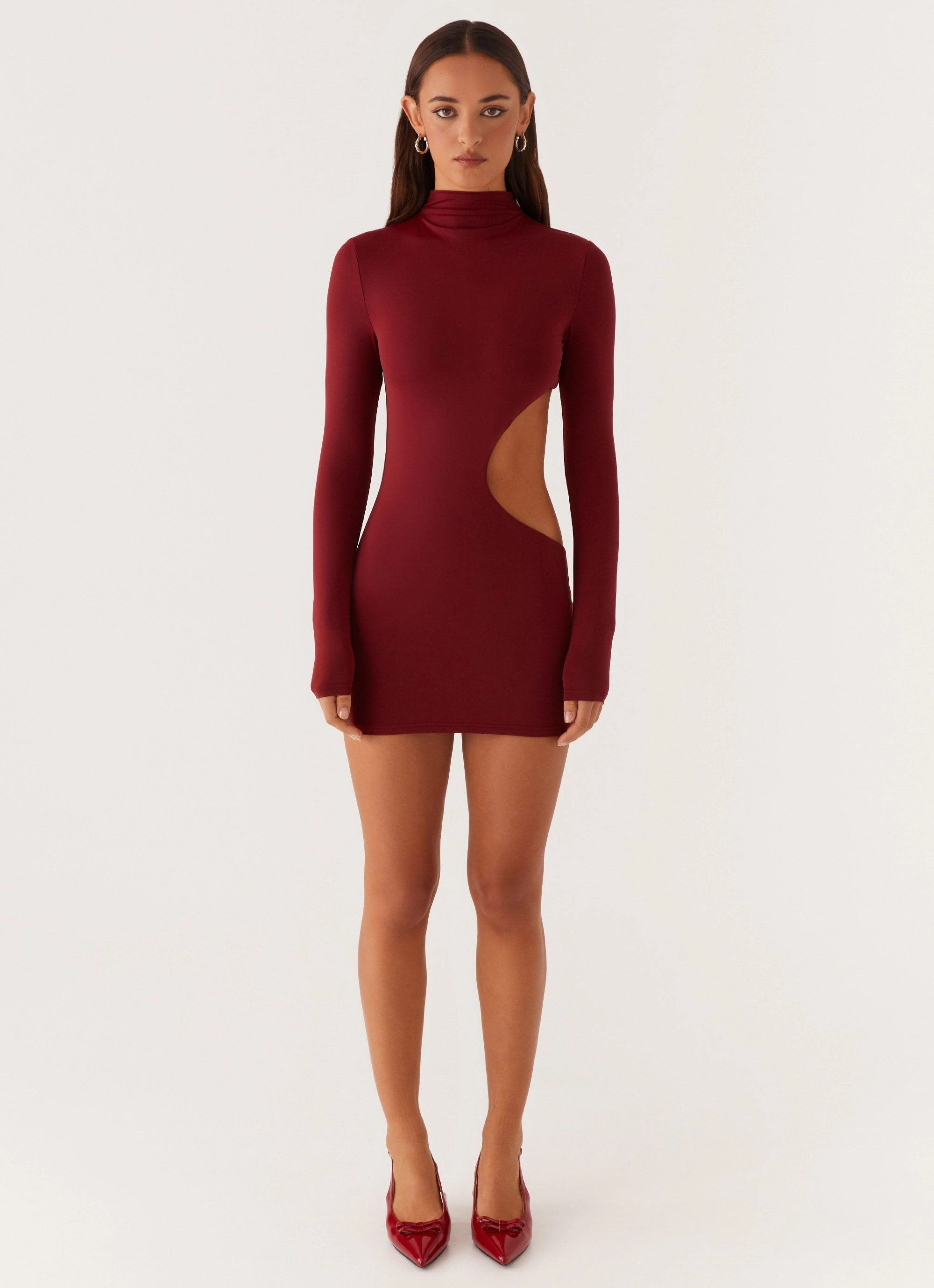 Rora Cut Out Mini Dress - Mulberry Soft Material