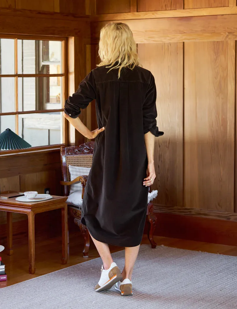 Rory Maxi Shirt Dress | Espresso Corduroy